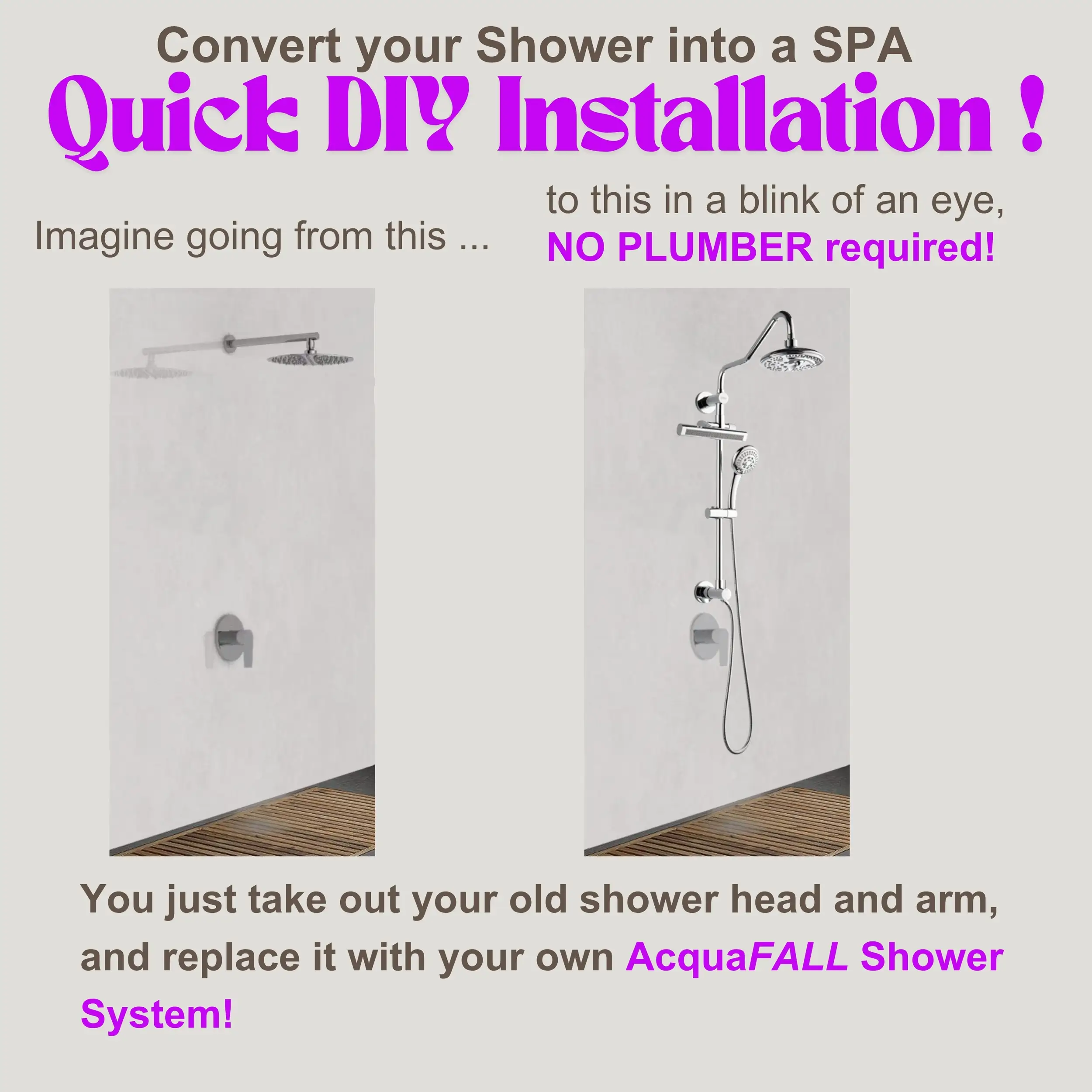 Forno Acqua Fall 8-Inch Overhead Rainfall Shower with 2.5 GPM Flow Rate, Handheld, 7 Way Diverter, Body Jets in Polished Stainless Steel (SCW2CP-C2) - Image 9