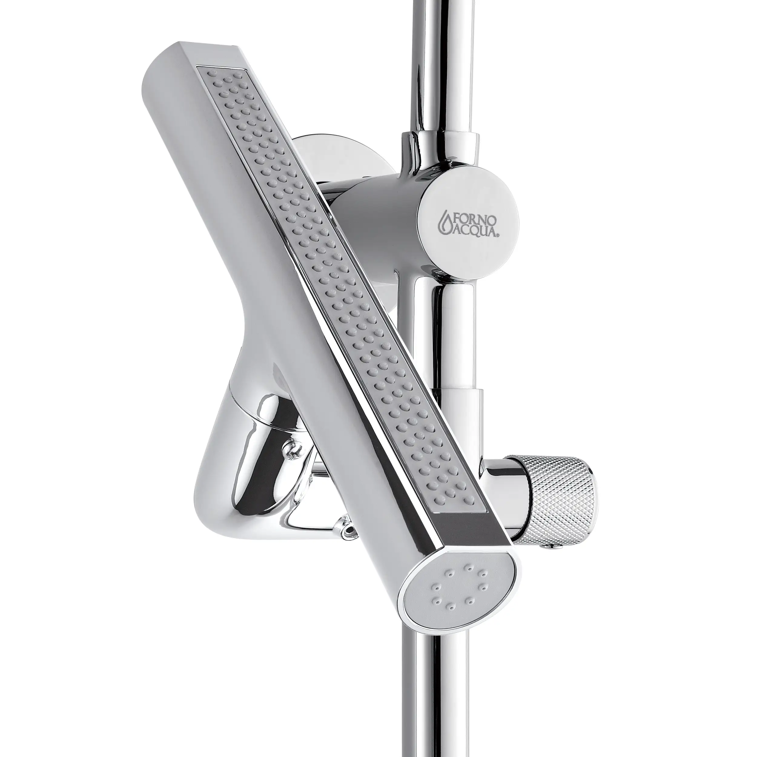 Forno Acqua Fall 8-Inch Overhead Rainfall Shower with 2.5 GPM Flow Rate, Handheld, 7 Way Diverter, Body Jets in Polished Stainless Steel (SCW2CP-C2) - Image 7