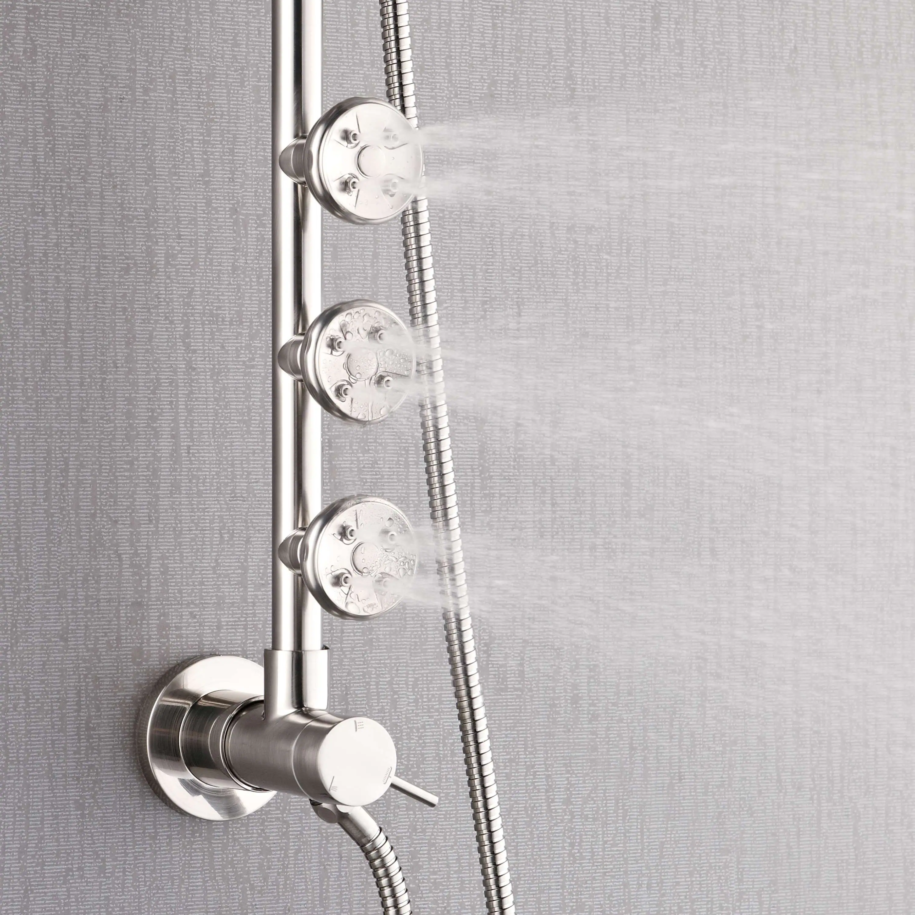 Forno Acqua Spa Retrofit 8-Inch Overhead Rainfall Shower with 1.8 GPM Flow Rate, Handheld, Body Jets, 6 Way Diverter in Brushed Nickel (SC32BN-C8) - Image 7
