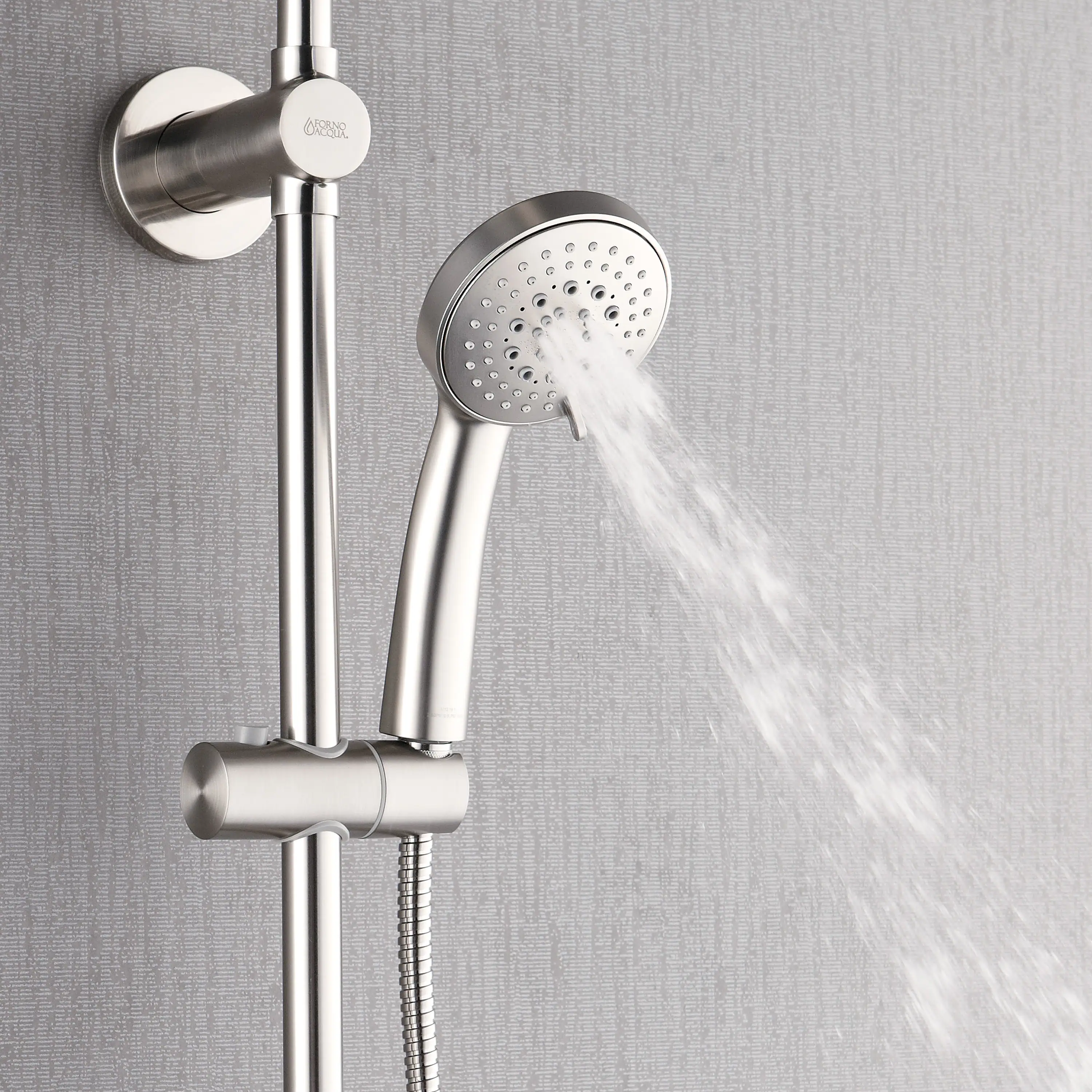 Forno Acqua Spa Retrofit 9-Inch Overhead Rainfall  Shower with 1.8 GPM Flow Rate, Handheld, Body Jets, 6 Way Diverter in Brushed Nickel (SC31BN-C8) - Image 5