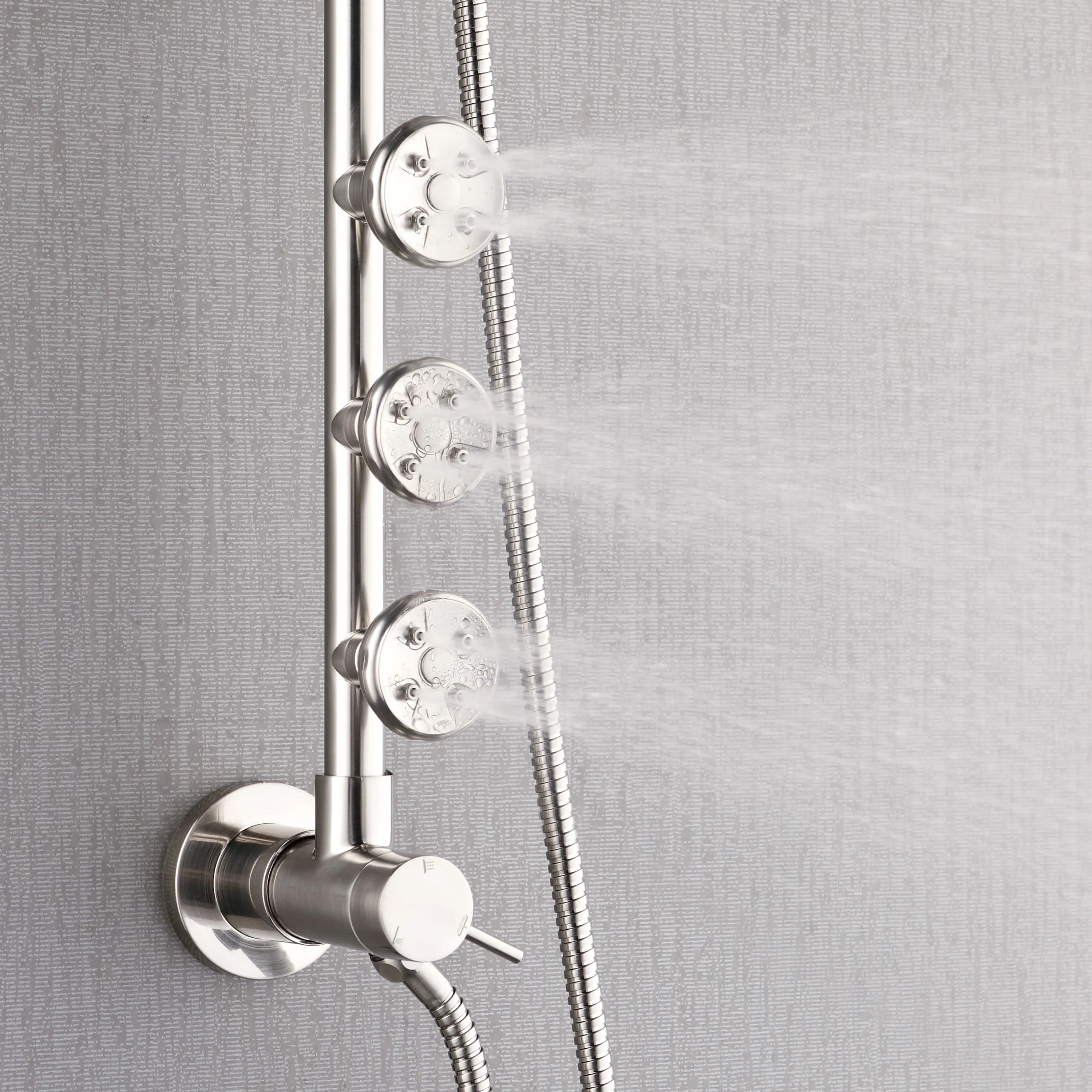 Forno Acqua Spa Retrofit 9-Inch Overhead Rainfall Shower with 2.5 GPM Flow Rate, Handheld, Body Jets, 6 Way Diverter in Brushed Nickel (SC31BN-C2) - Image 7