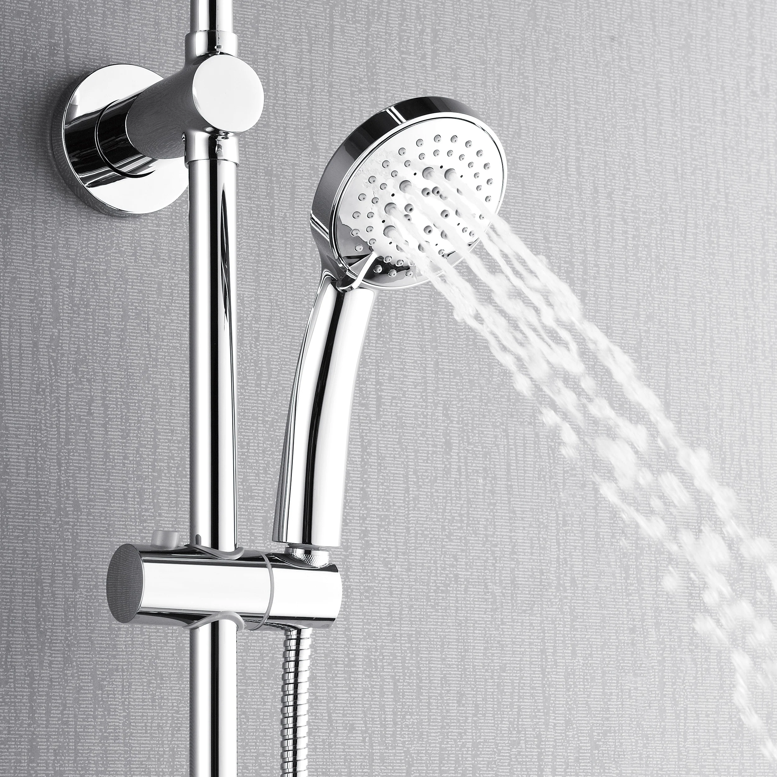 Forno Acqua Spa Retrofit 9-Inch Overhead Rainfall Shower with 1.8 GPM Flow Rate, Handheld, Body Jets, 6 Way Diverter in Polished Stainless Steel (SC31CP-C8) - Image 4