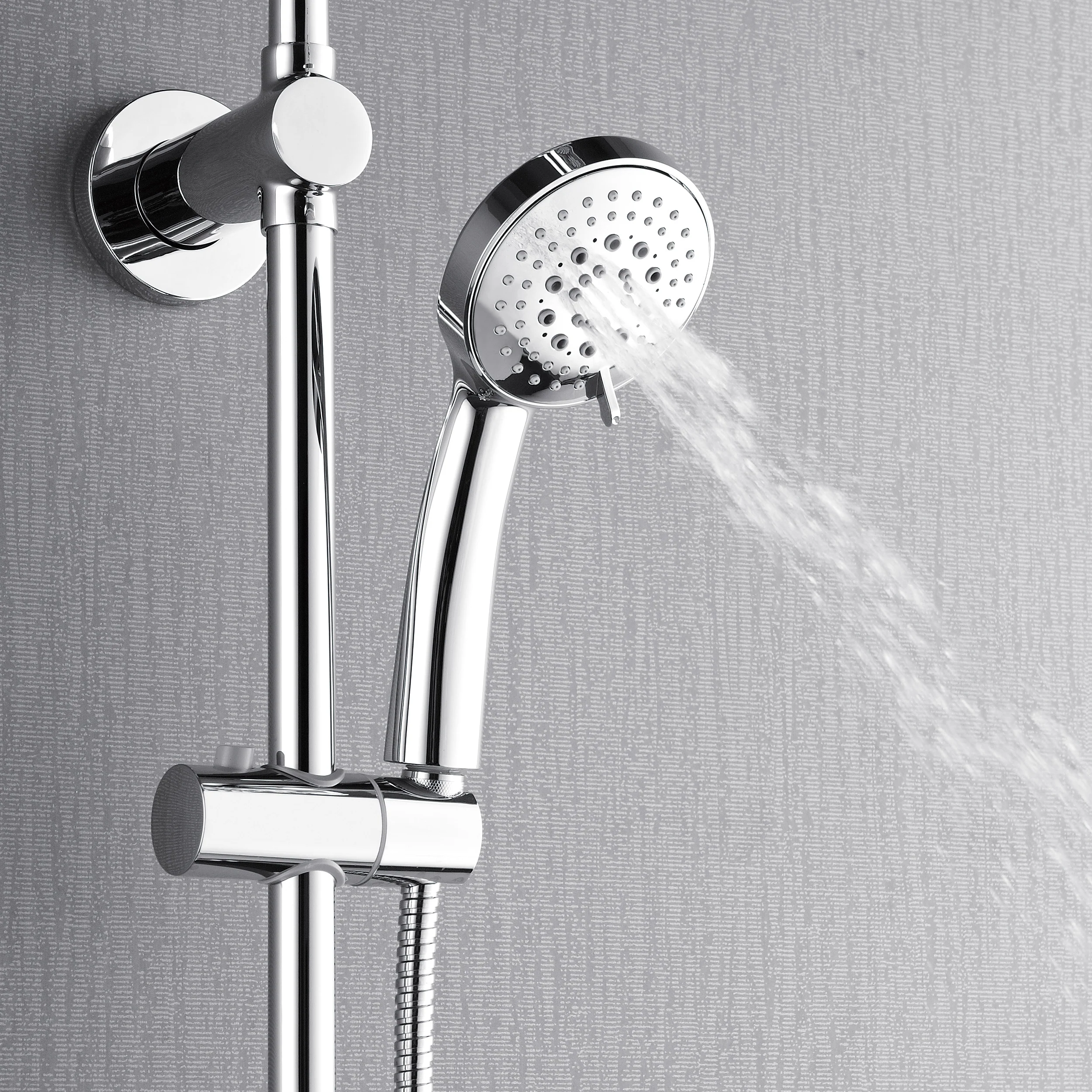 Forno Acqua Spa Retrofit 9-Inch Overhead Rainfall Shower with 1.8 GPM Flow Rate, Handheld, Body Jets, 6 Way Diverter in Polished Stainless Steel (SC31CP-C8) - Image 5