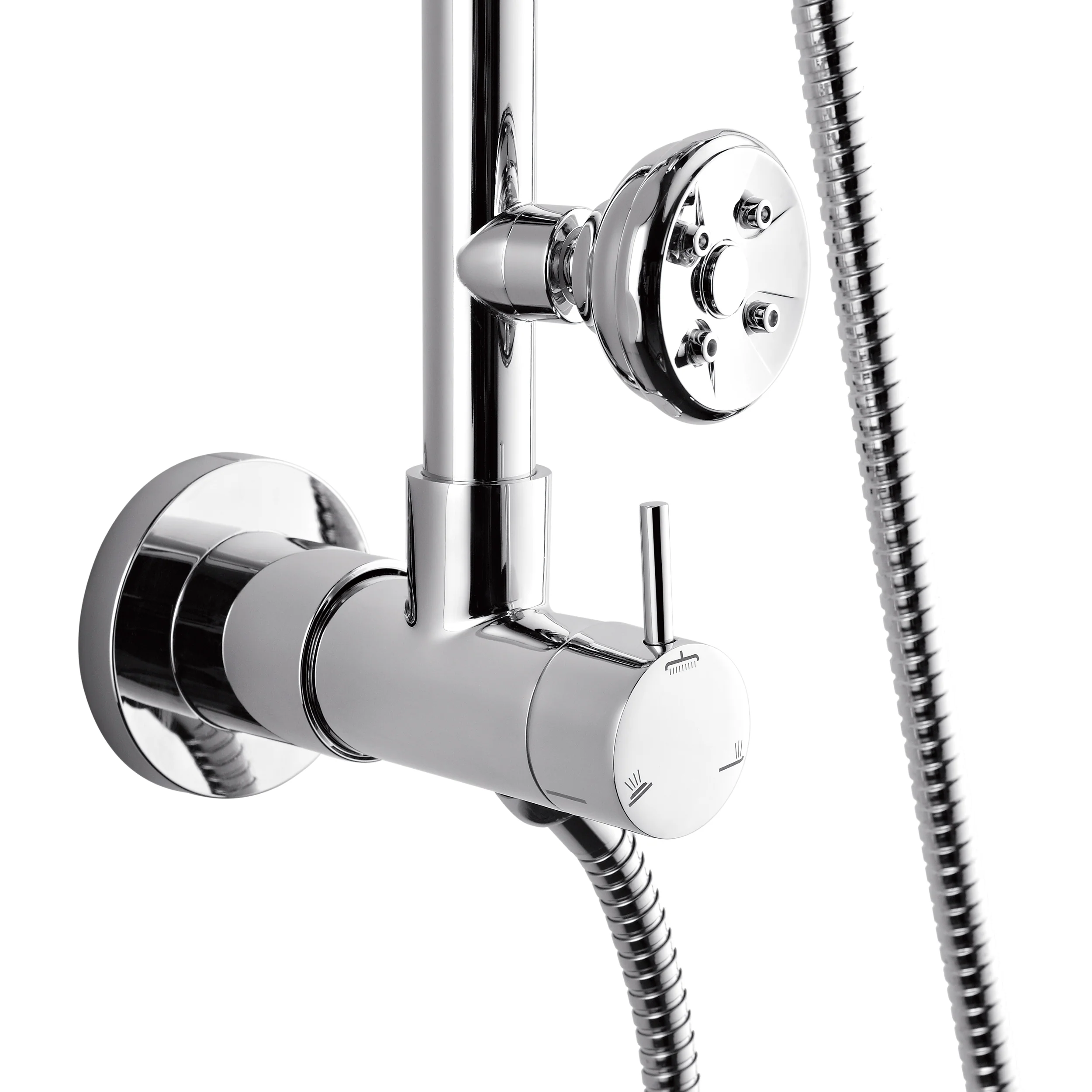 Forno Acqua Spa Retrofit 9-Inch Overhead Rainfall Shower with 1.8 GPM Flow Rate, Handheld, Body Jets, 6 Way Diverter in Polished Stainless Steel (SC31CP-C8) - Image 8