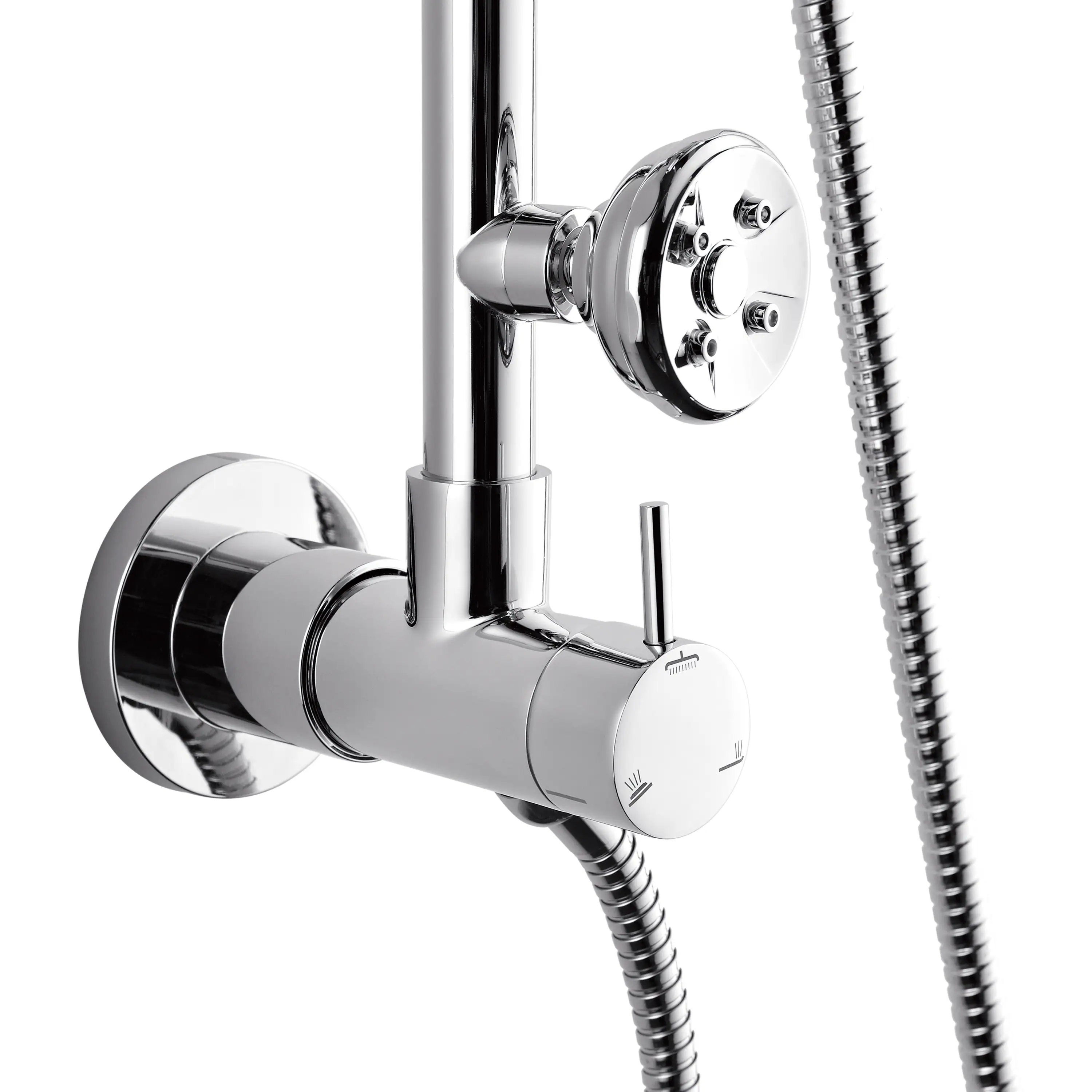 Forno Acqua Spa Retrofit 9-Inch Overhead Rainfall Shower with 2.5 GPM Flow Rate, Handheld, Body Jets, 6 Way Diverter in Polished Stainless Steel (SC31CP-C2) - Image 6