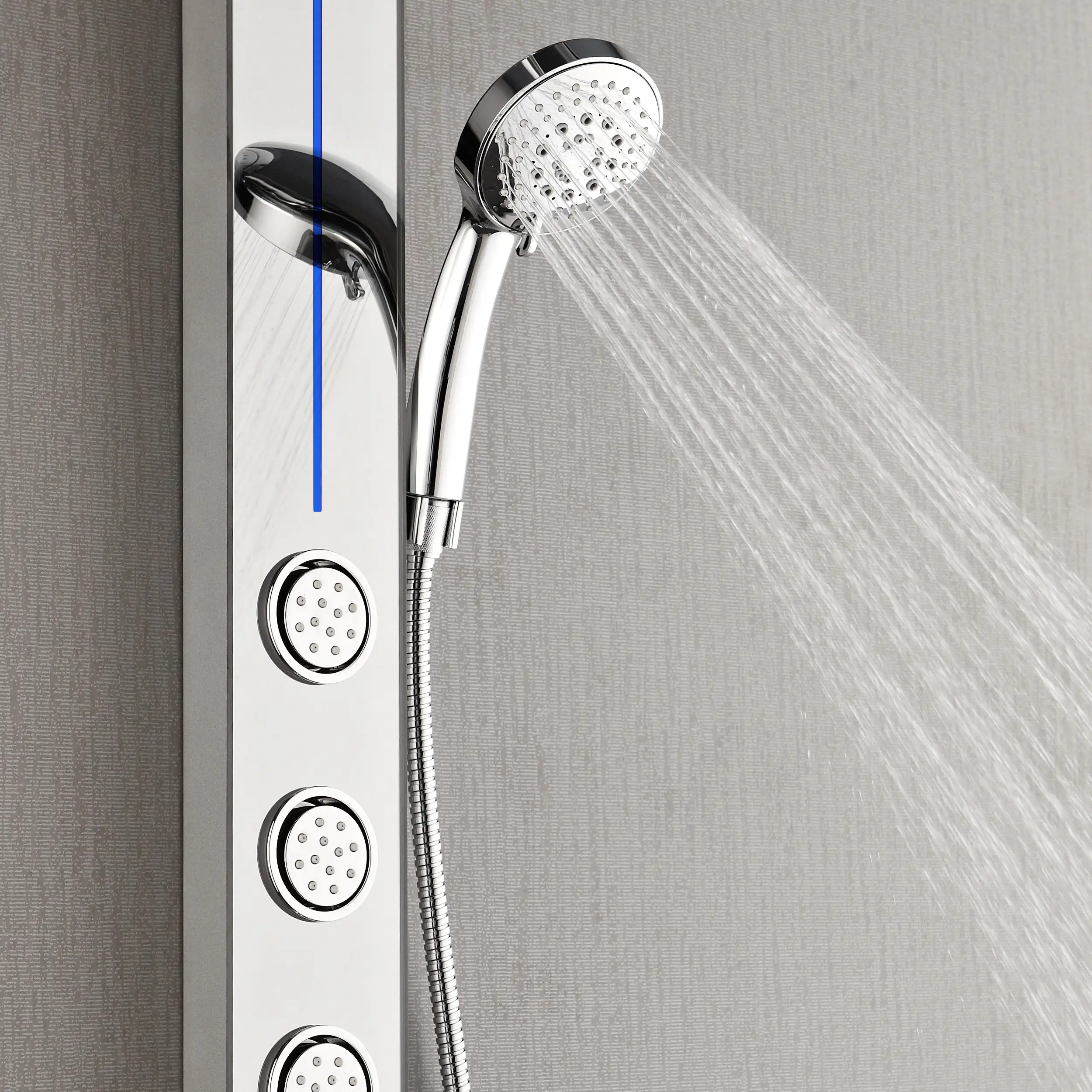 Forno Acqua Spa 9-Inch Overhead Rainfall Shower Panel with 1.8 GPM Flow Rate and SensoTEMP in Mirrored Stainless Steel Finish (SL31MC-L8) - Image 5