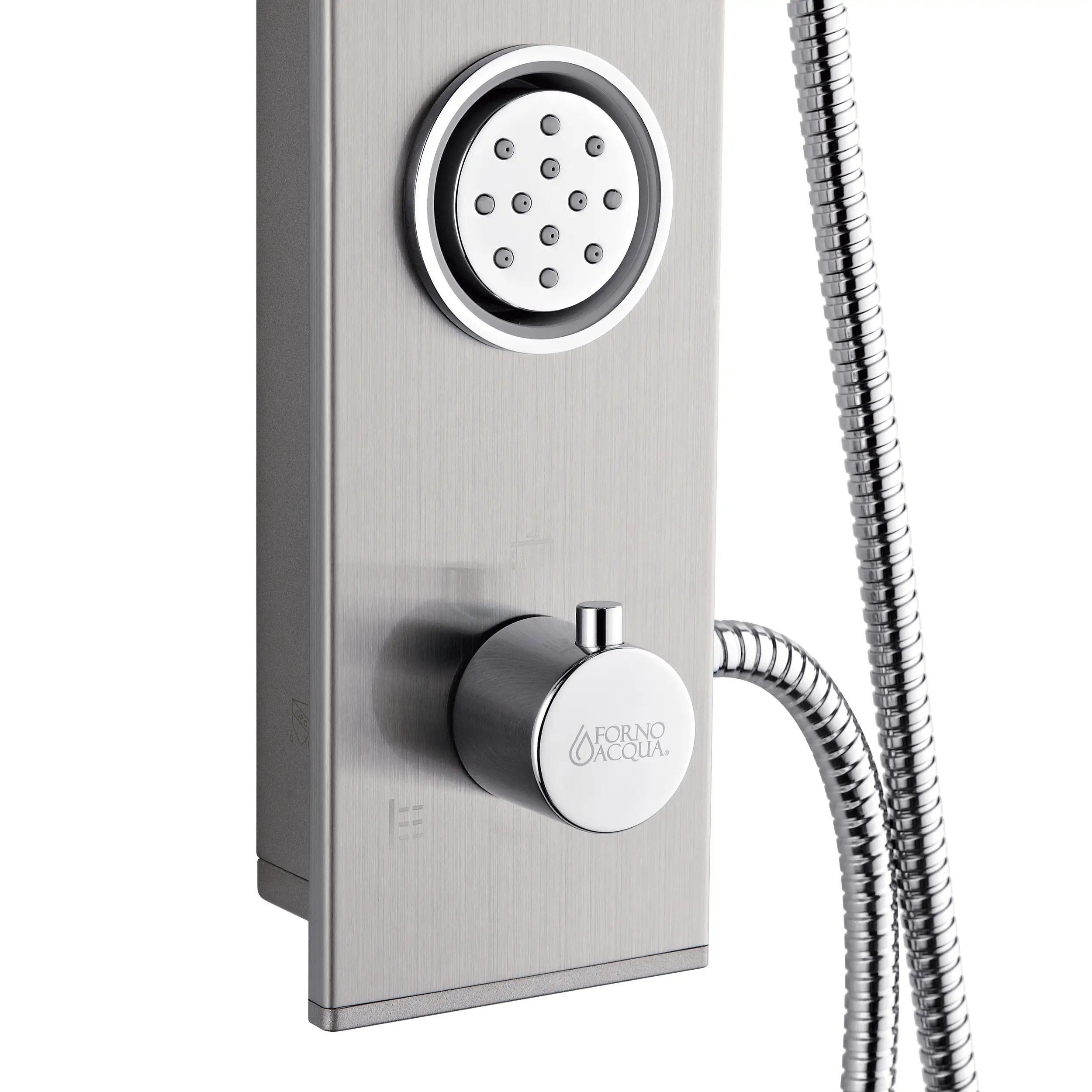 Forno Acqua Spa 9-Inch Overhead Rainfall Shower Panel with 1.8 GPM Flow Rate and SensoTemp, Handheld, Body Jets in Stainless Steel (SL31BC-L8) - Image 11