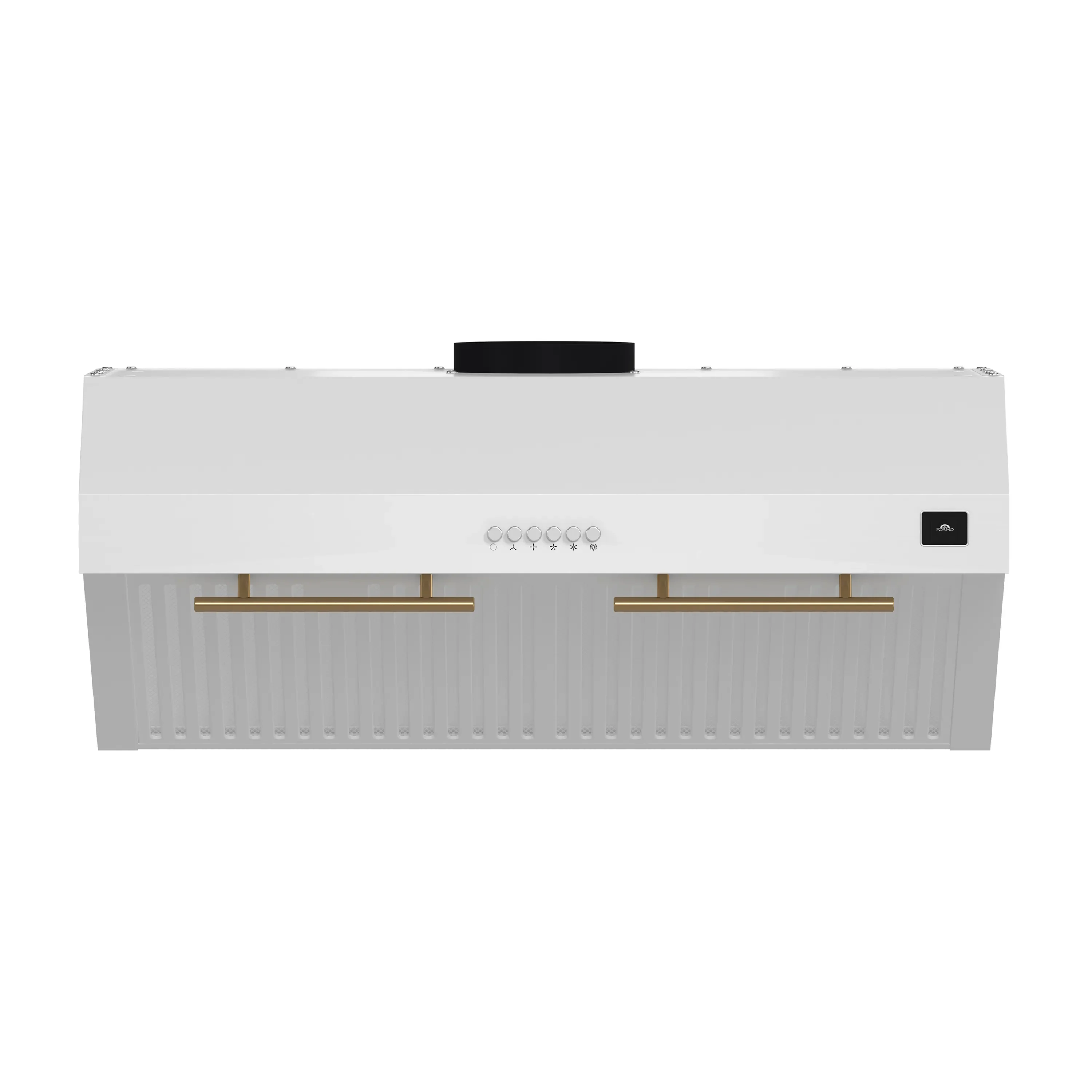 Forno 30-Inch Bari Espresso Under Cabinet Range Hood with 400 CFM in White with Antique Brass Trim (FRHUC5255-30WHT) - Image 5