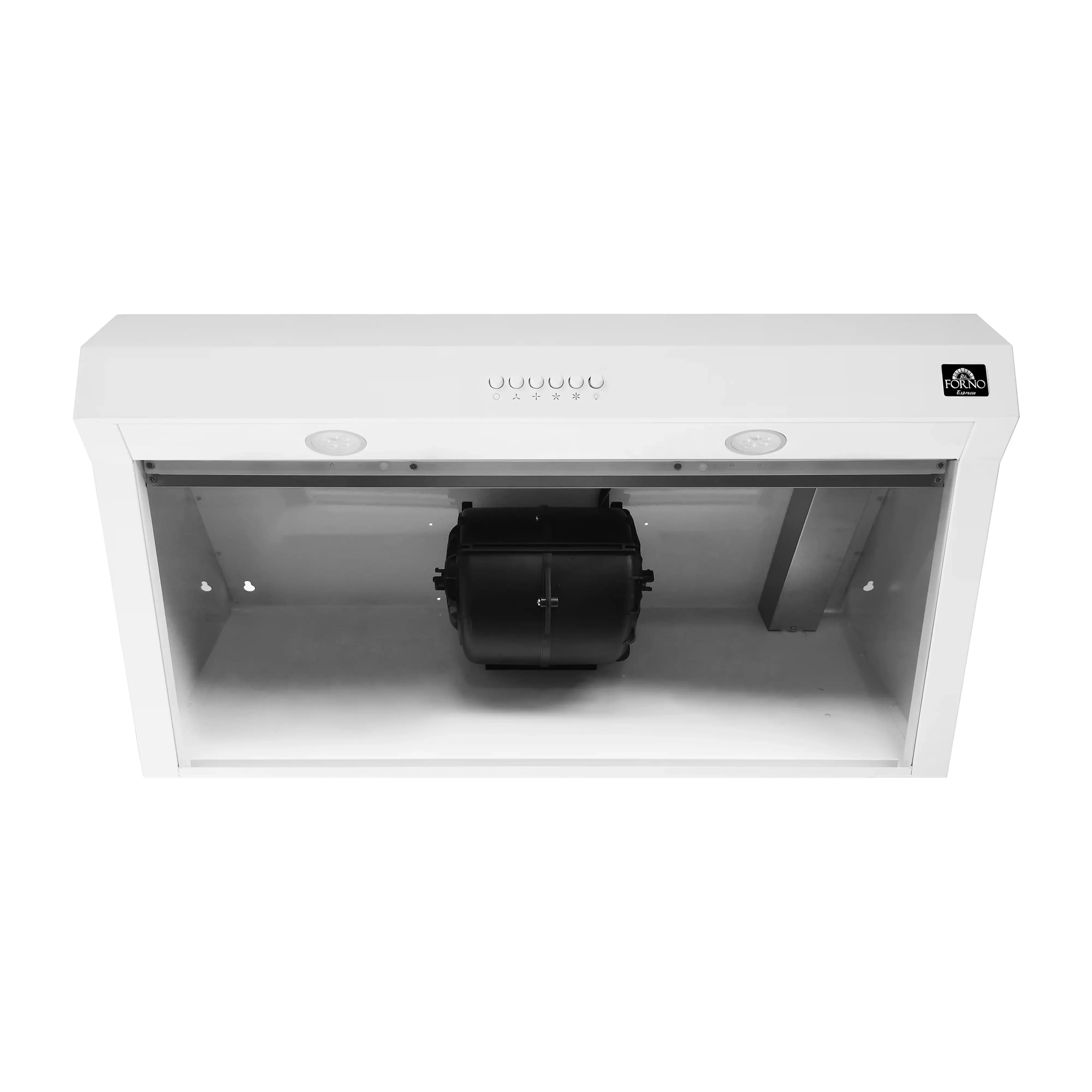 Forno 30-Inch Bari Espresso Under Cabinet Range Hood with 400 CFM in White with Antique Brass Trim (FRHUC5255-30WHT) - Image 8