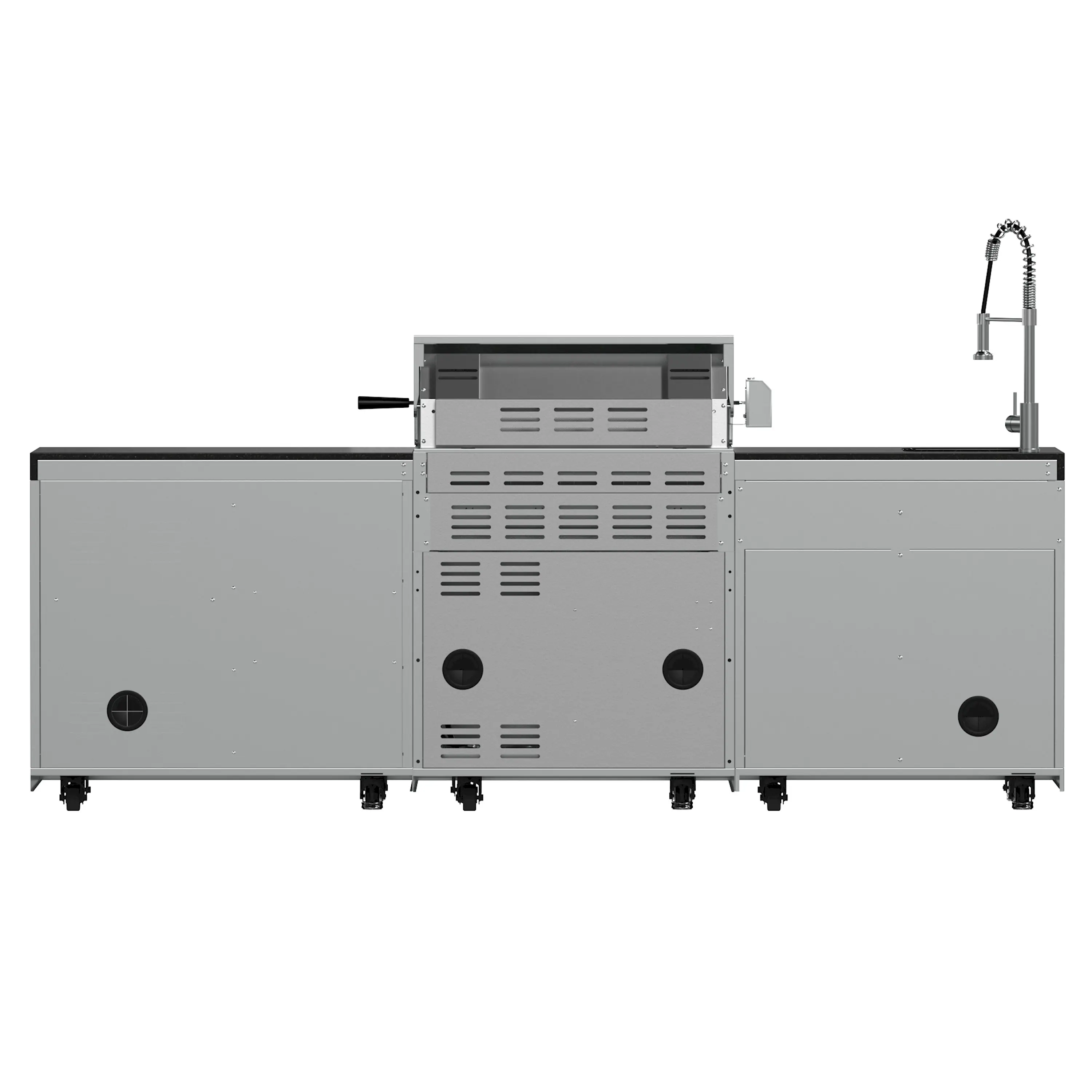 Forno Bulnes Outdoor Kitchen 30-Inch BBQ 60,000 BTU, with Sear, Rotisserie Infrared Burners, 1.8 Cu.Ft. Beverage Center, & Black Countertops (FODKT2506BLK) - Image 18
