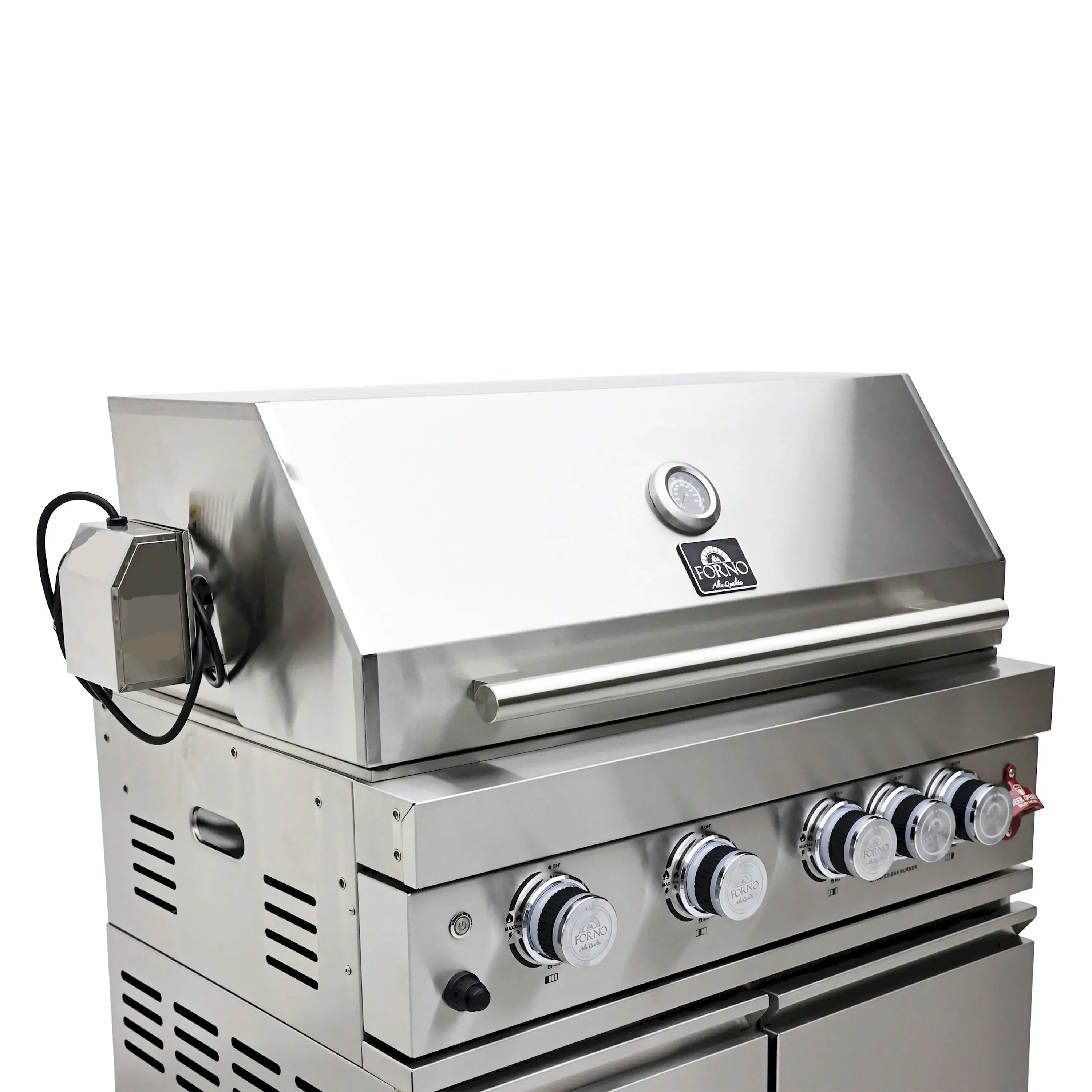 Forno Bulnes Outdoor Kitchen 30-Inch BBQ 60,000 BTU, with Sear, Rotisserie Infrared Burners, 1.8 Cu.Ft. Beverage Center, & Black Countertops (FODKT2506BLK) - Image 9