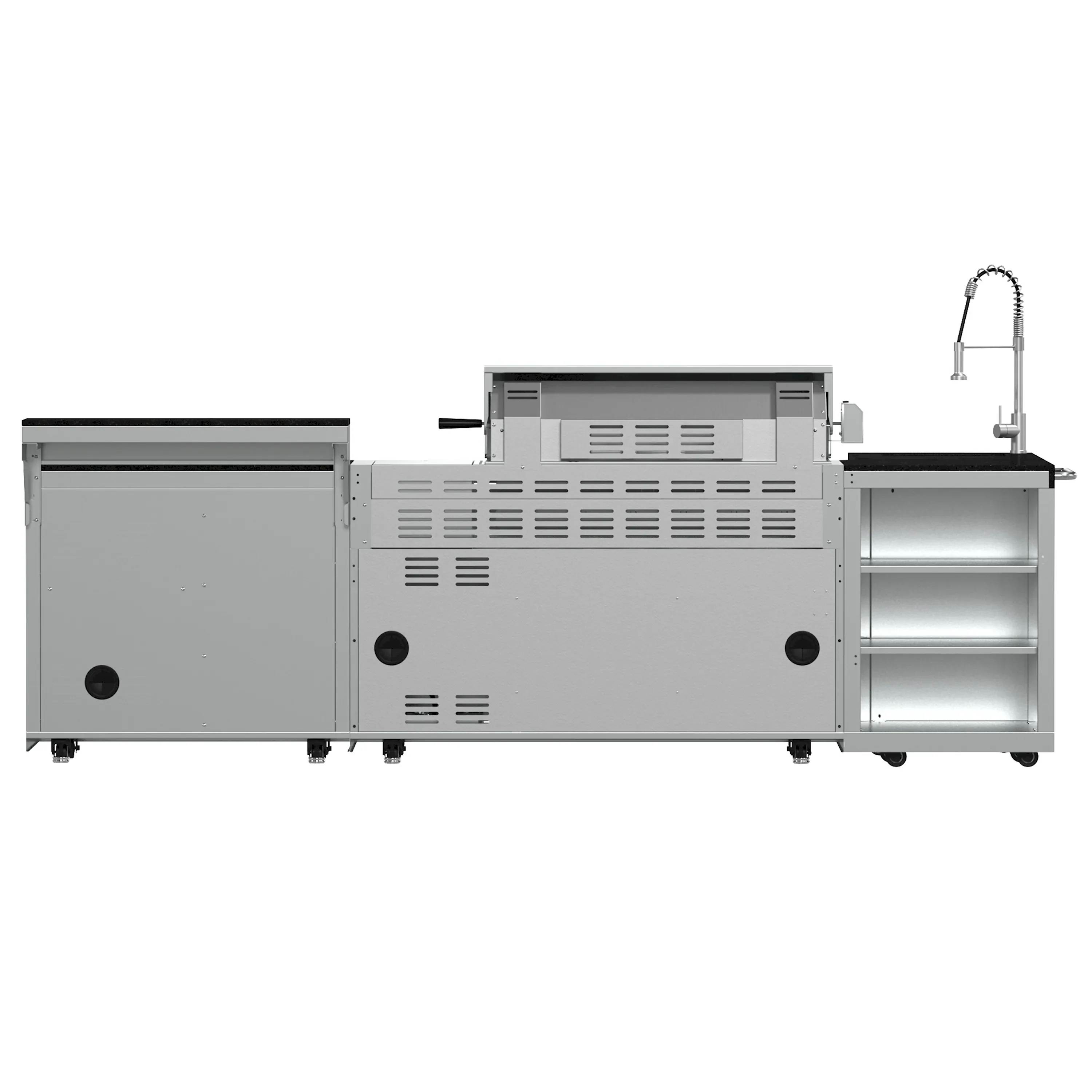 Forno Bulnes Outdoor Kitchen 40-Inch BBQ 95,000 BTU, with 5 Burners, Sear & Rotisserie Infrared Side Burner, 1.8 cu.ft. Beverage Center & Black Granite Countertops (FODKT2520BLK) - Image 7