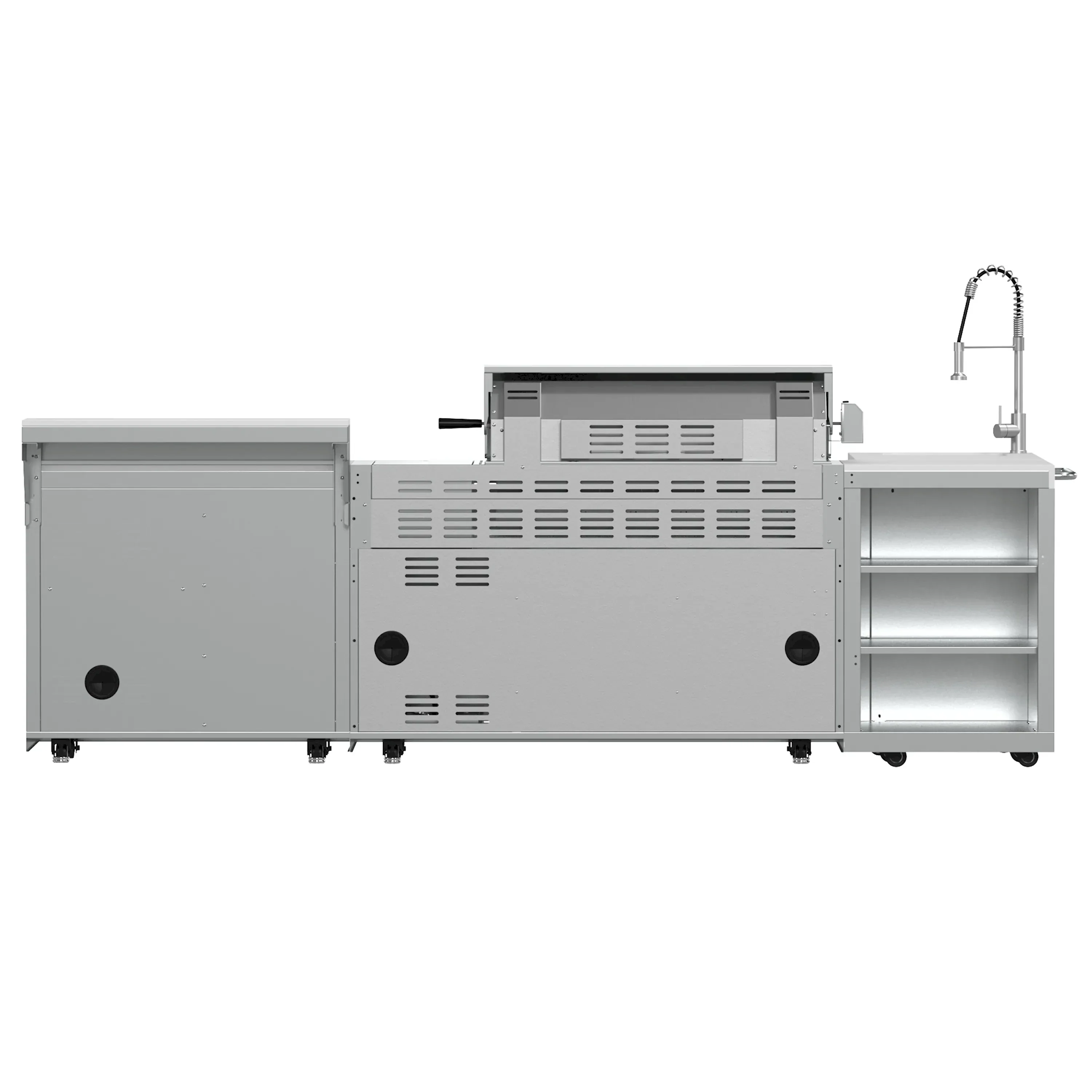 Forno Bulnes Outdoor Kitchen 40-Inch BBQ 95,000 BTU, with 5 Burners, Sear & Rotisserie Infrared Side Burner, 1.8 cu.ft. Beverage Center & White Sintered Stone Countertops (FODKT2520WHT) - Image 8