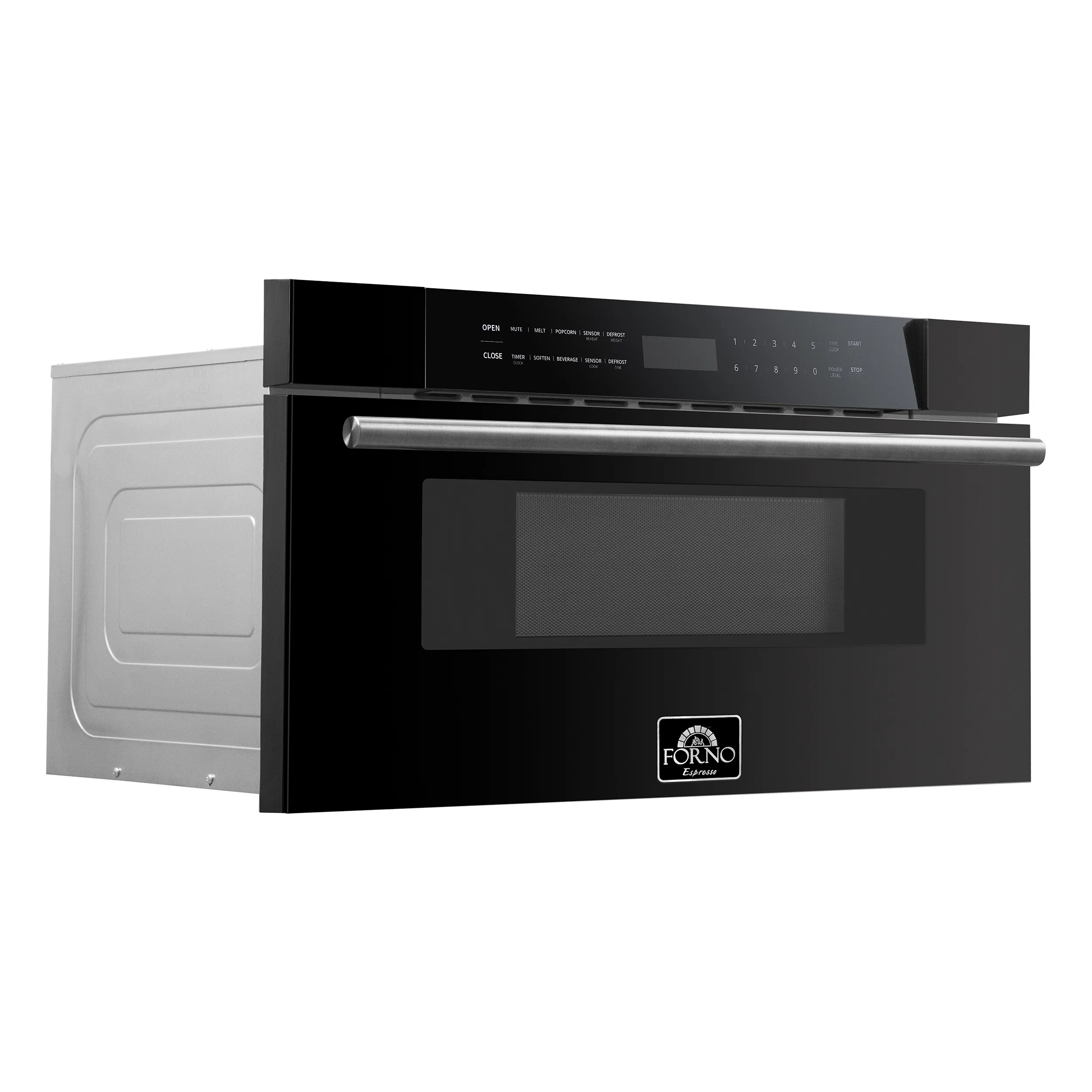 Forno Capoliveri Espresso 30-Inch 1.2 Cu.ft  Microwave Drawer in Black with Stainless Steel Handle (FMWDR3000-30BLK) - Image 2