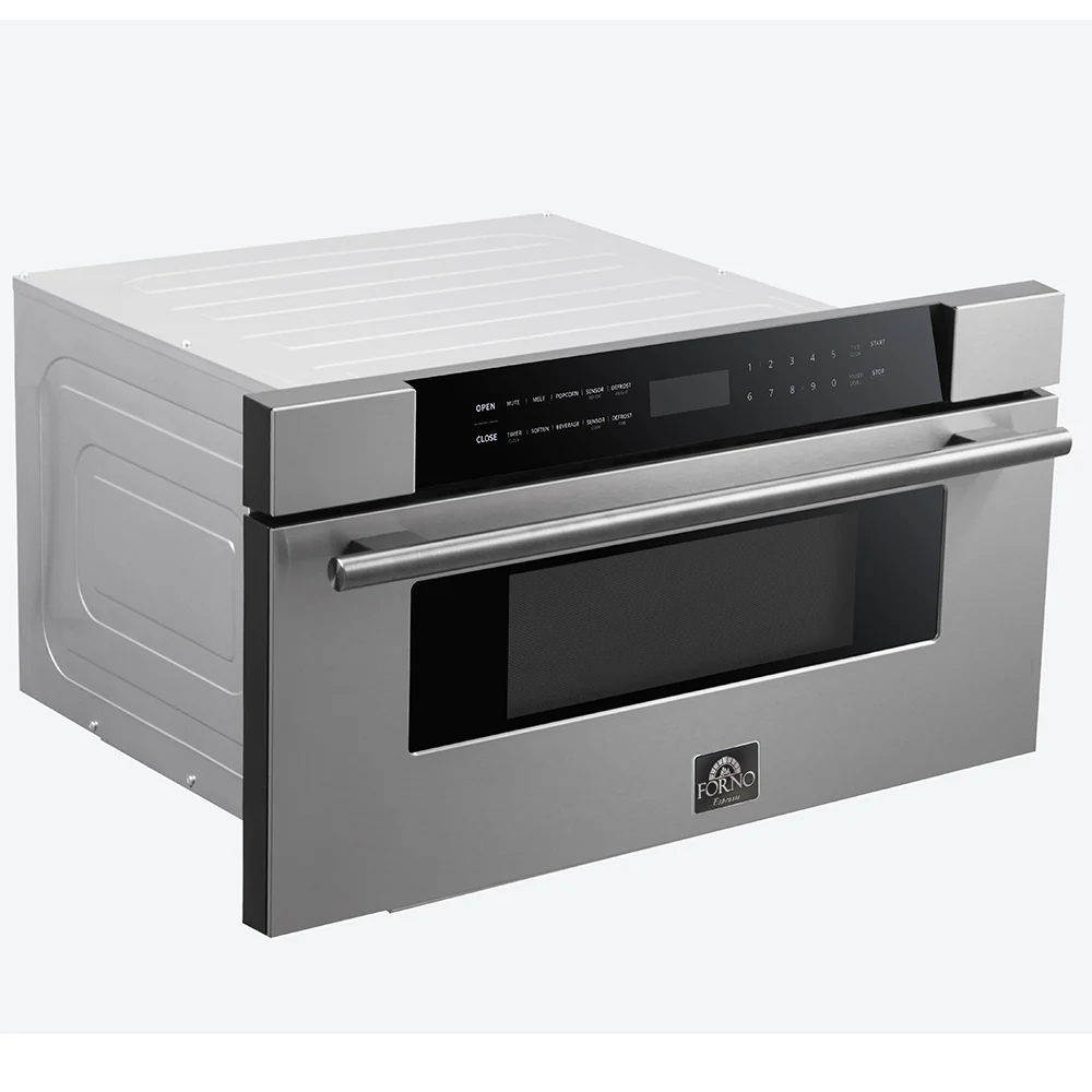 Forno Capoliveri Espresso 30-Inch 1.2 Cu.ft  Microwave Drawer in Black with Stainless Steel Handle (FMWDR3000-30BLK) - Image 3