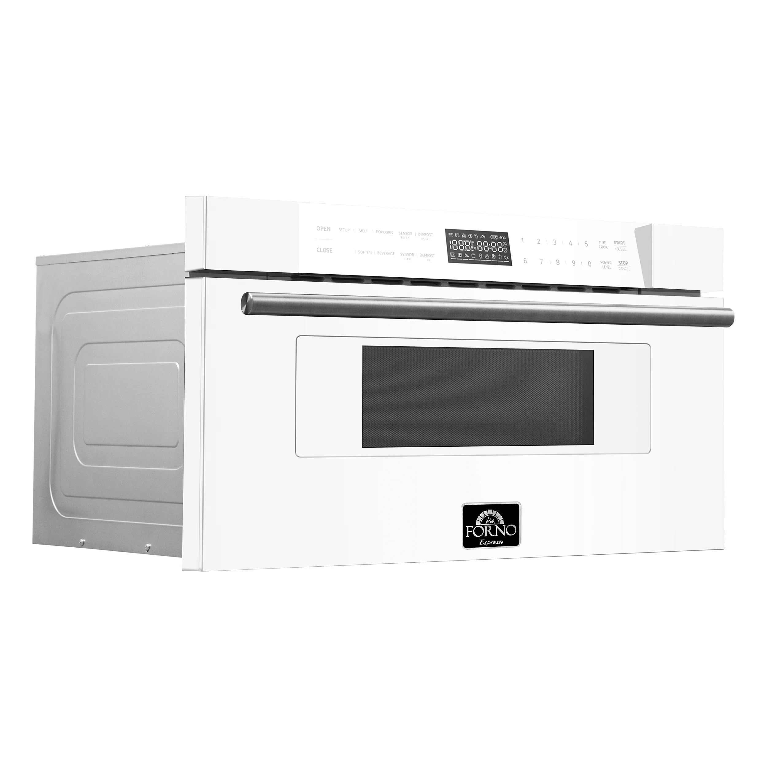 Forno Capoliveri Espresso 30-Inch 1.2 Cu.ft  Microwave Drawer in White with Stainless Steel Handle (FMWDR3000-30WHT) - Image 2