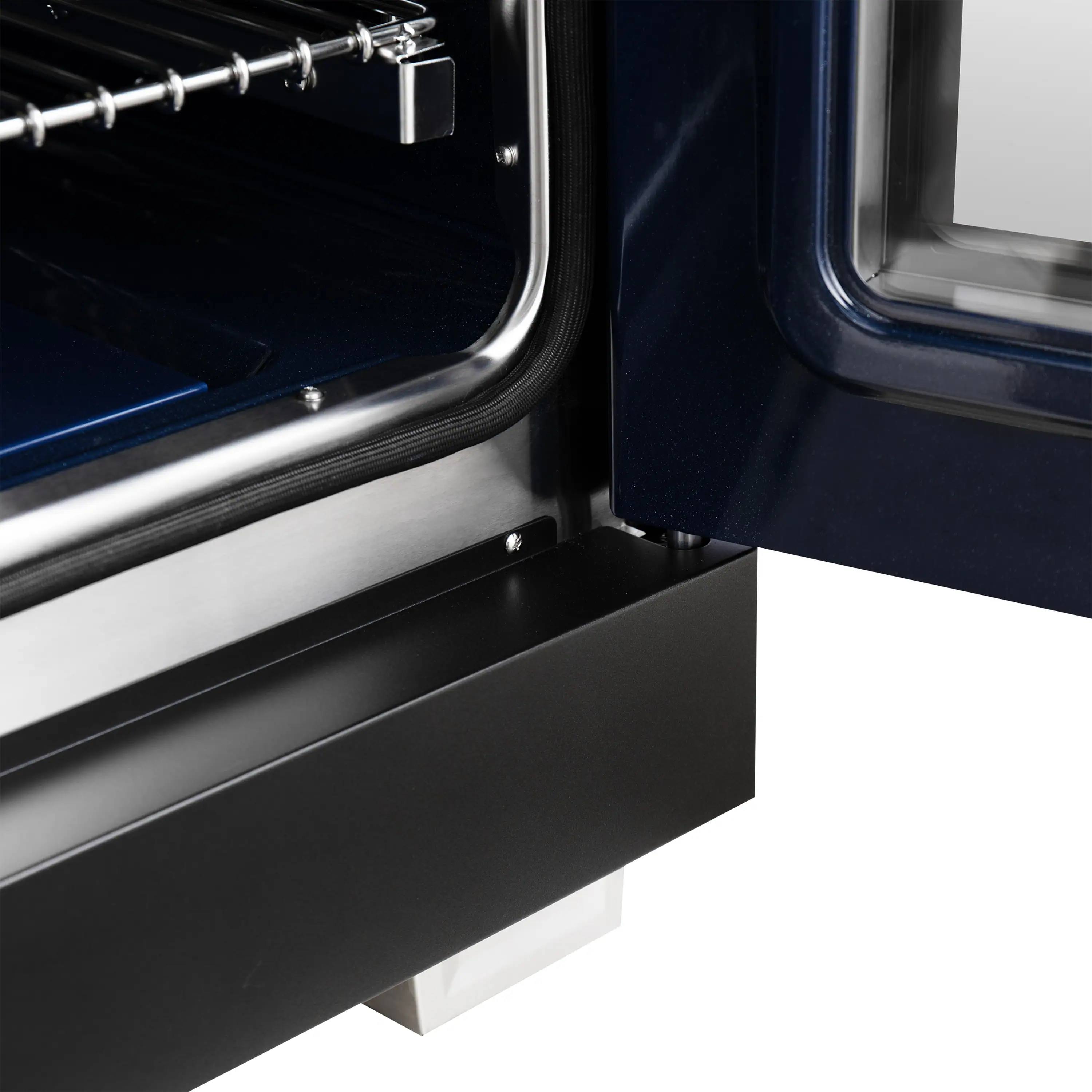 Forno Capriasca 36-Inch Freestanding French Door Dual Fuel Range in Black with Antique Brass Handle (FFSGS6387-36BLK) - Image 9