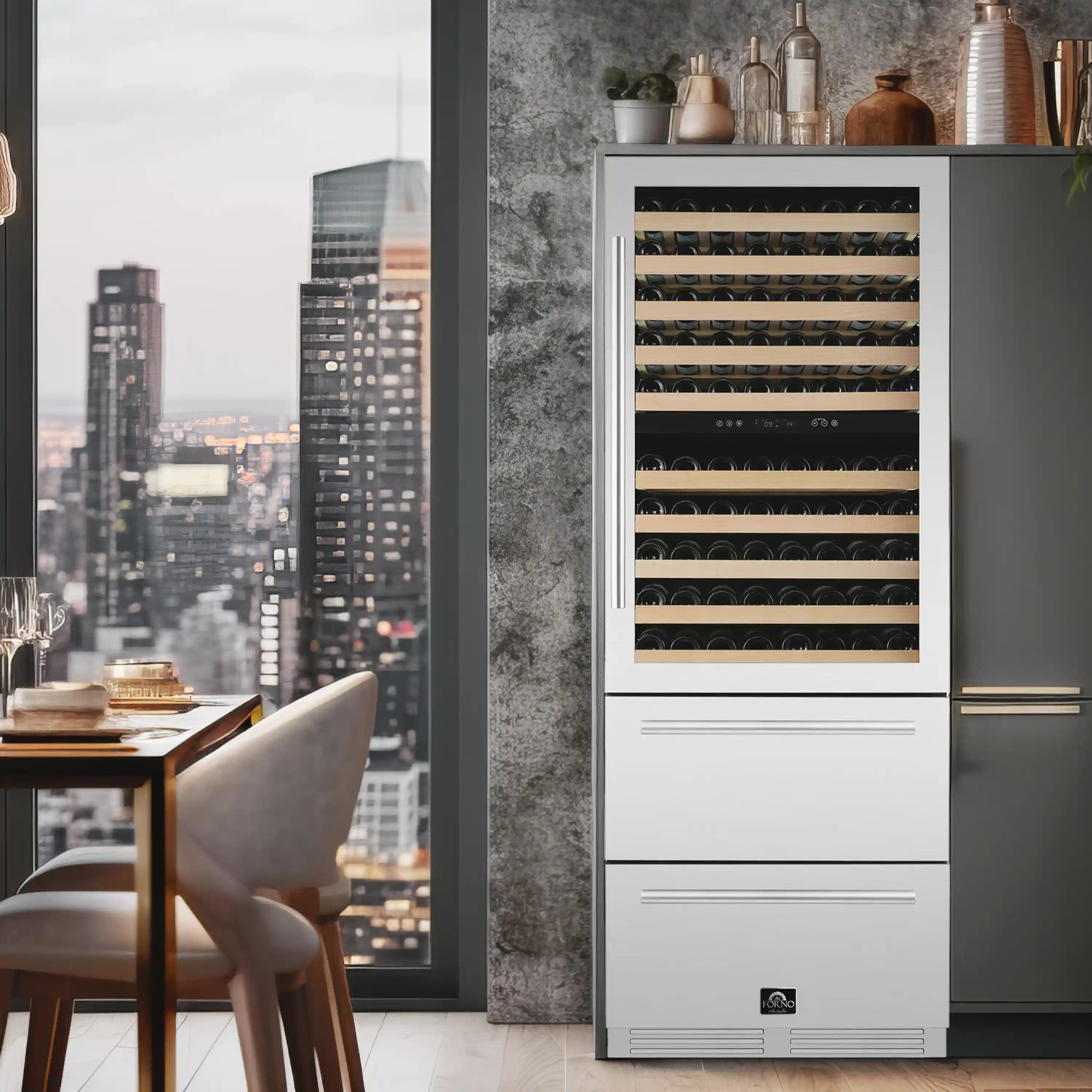 Forno Celano 30-Inch 21.3 Cu.ft Dual Zone Wine Cellar & Beverage Cooler (FWCDR6697-30S) - Image 4