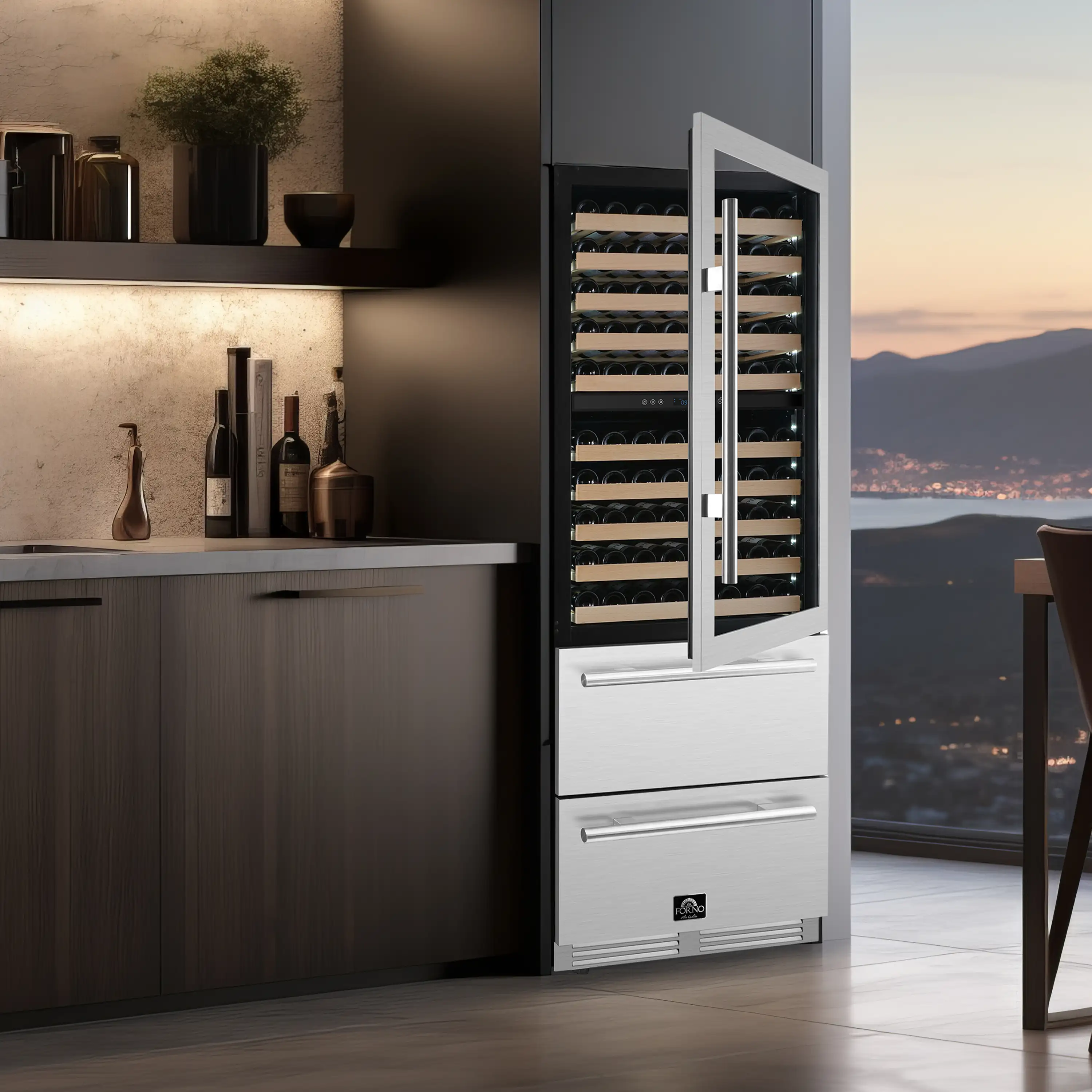 Forno Celano 30-Inch 21.3 Cu.ft Dual Zone Wine Cellar & Beverage Cooler (FWCDR6697-30S) - Image 5