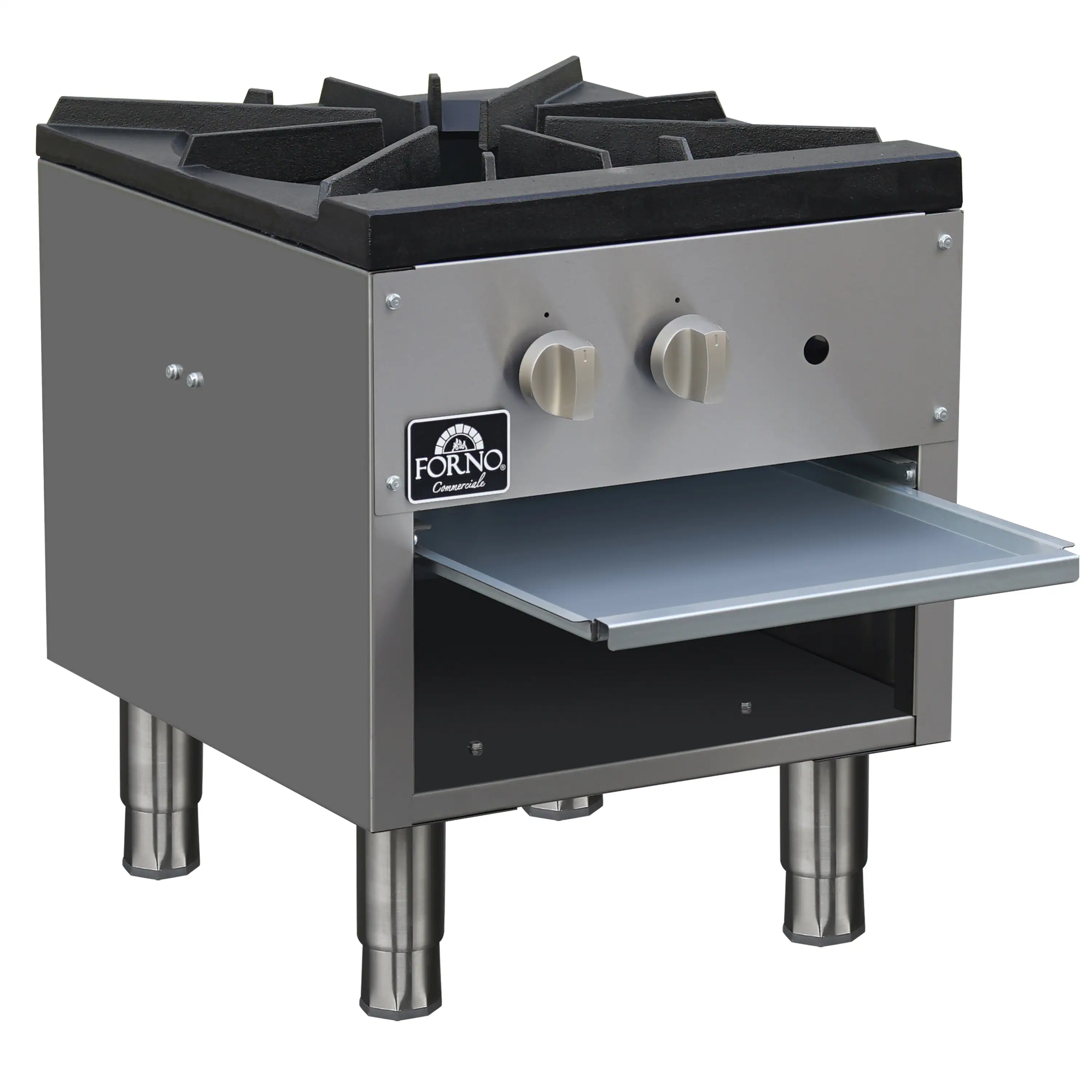 Forno Commerciale 18-Inch Gas Stock Pot Range with 1 Powerful 3-Ring Burner, 80,000 BTU in Durable Stainless Steel and Heavy-Duty Cast Iron Grate (FCMSP0089-18) - Image 3