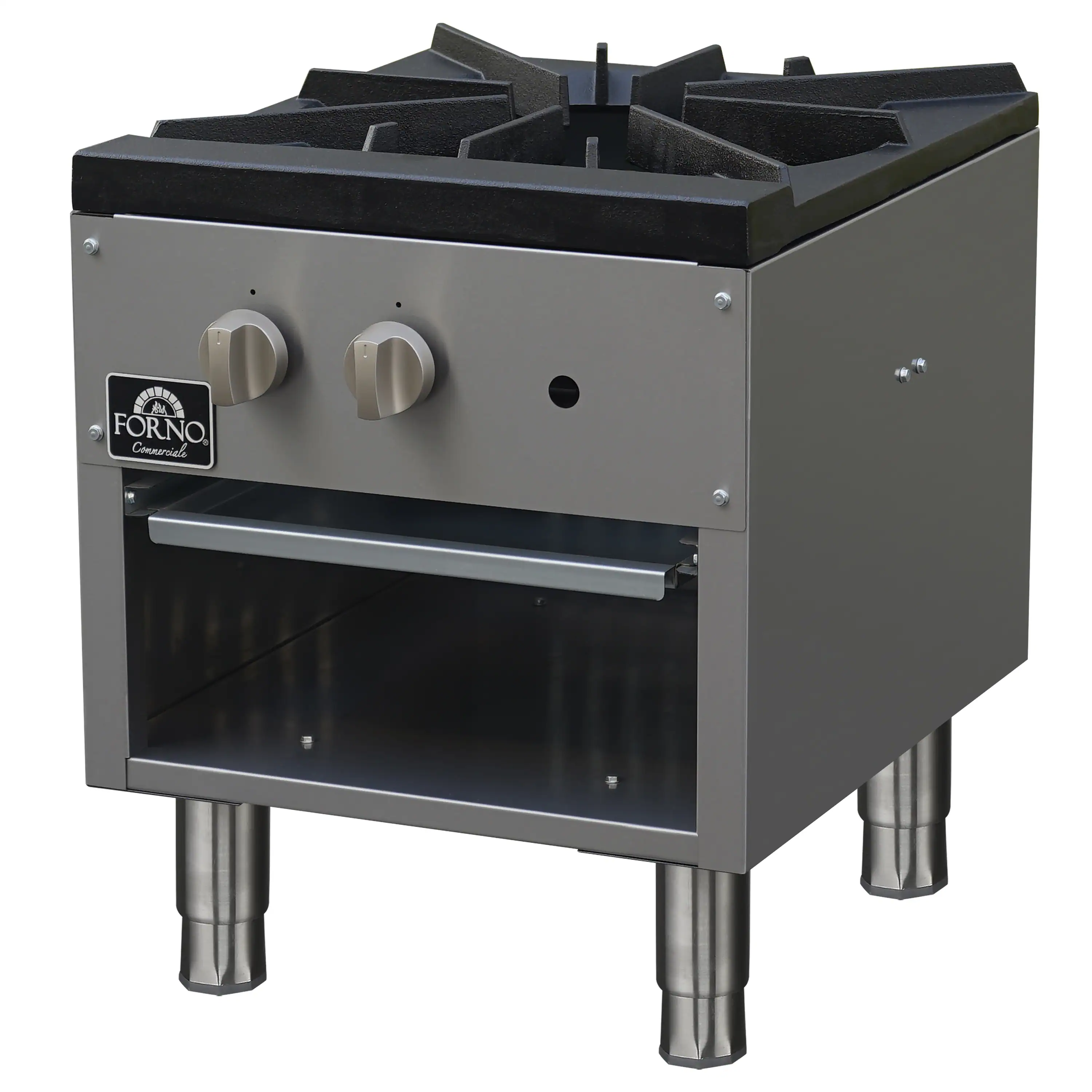Forno Commerciale 18-Inch Gas Stock Pot Range with 1 Powerful 3-Ring Burner, 80,000 BTU in Durable Stainless Steel and Heavy-Duty Cast Iron Grate (FCMSP0089-18) - Image 5