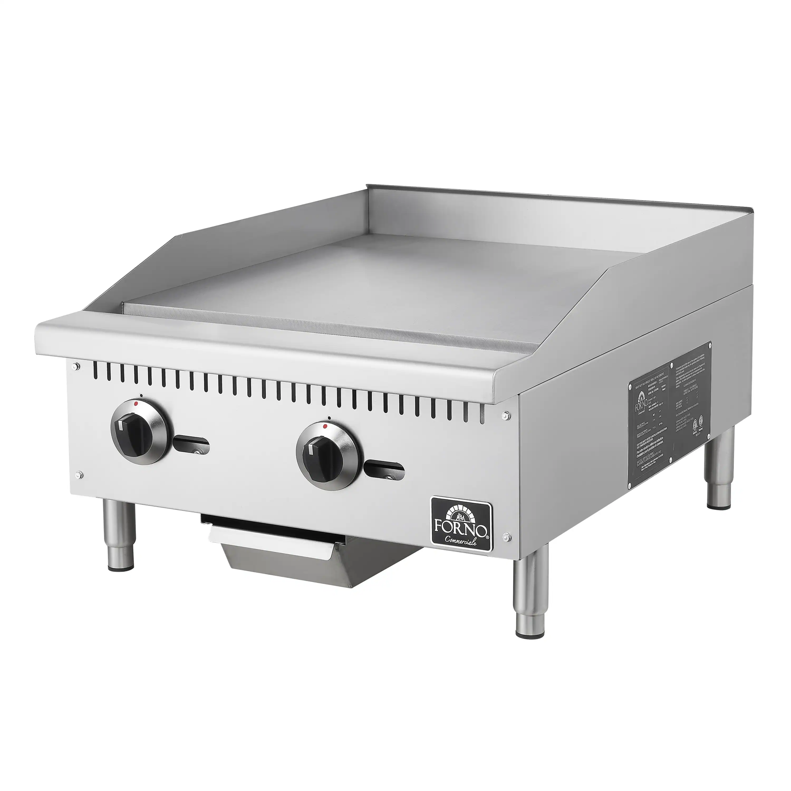Forno Commerciale 24-Inch Gas Griddle in Stainless Steel (FCMGG0055-24) - Image 4
