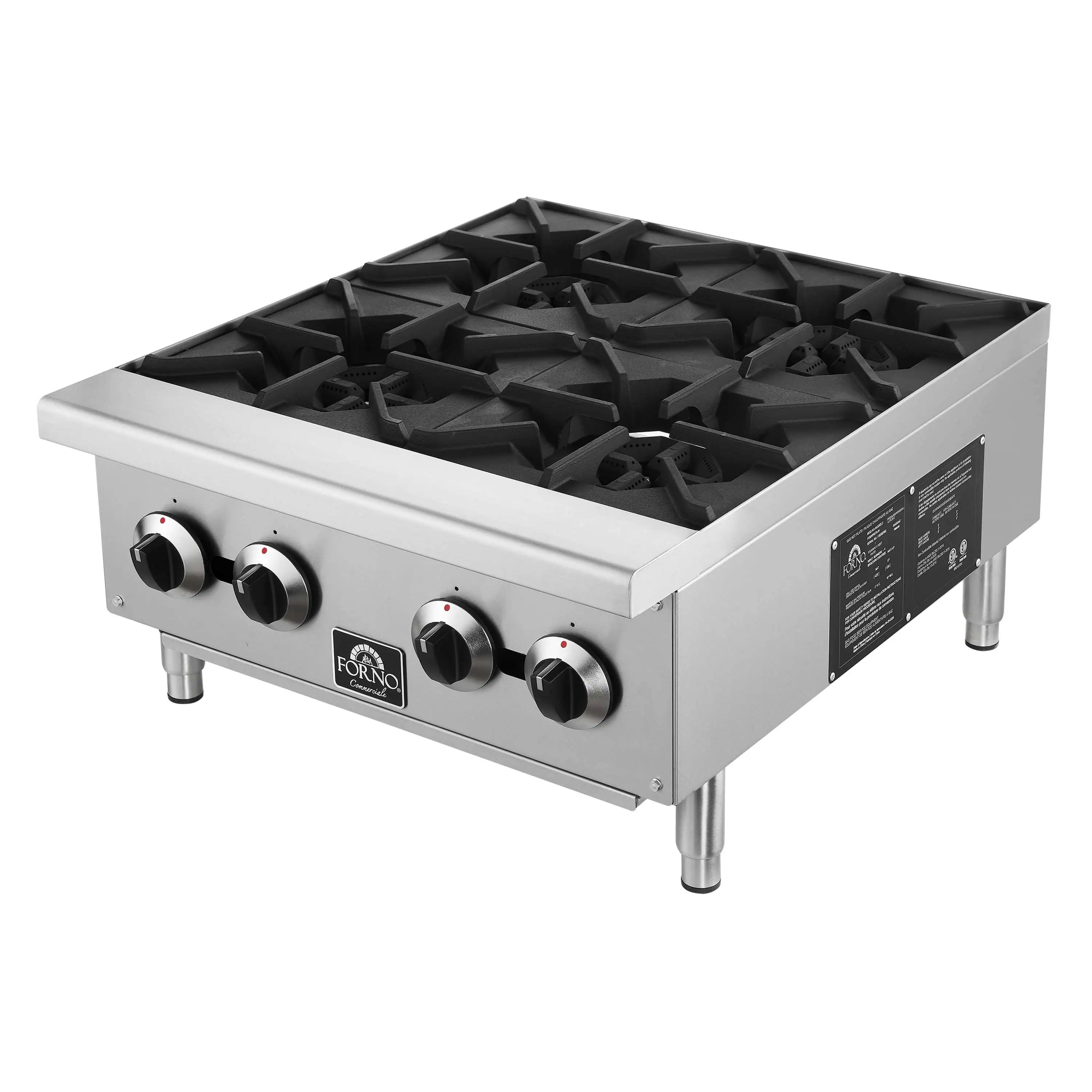 Forno Commerciale 24-Inch Gas Hotplate in Stainless Steel (FCMHP0079-24) - Image 4