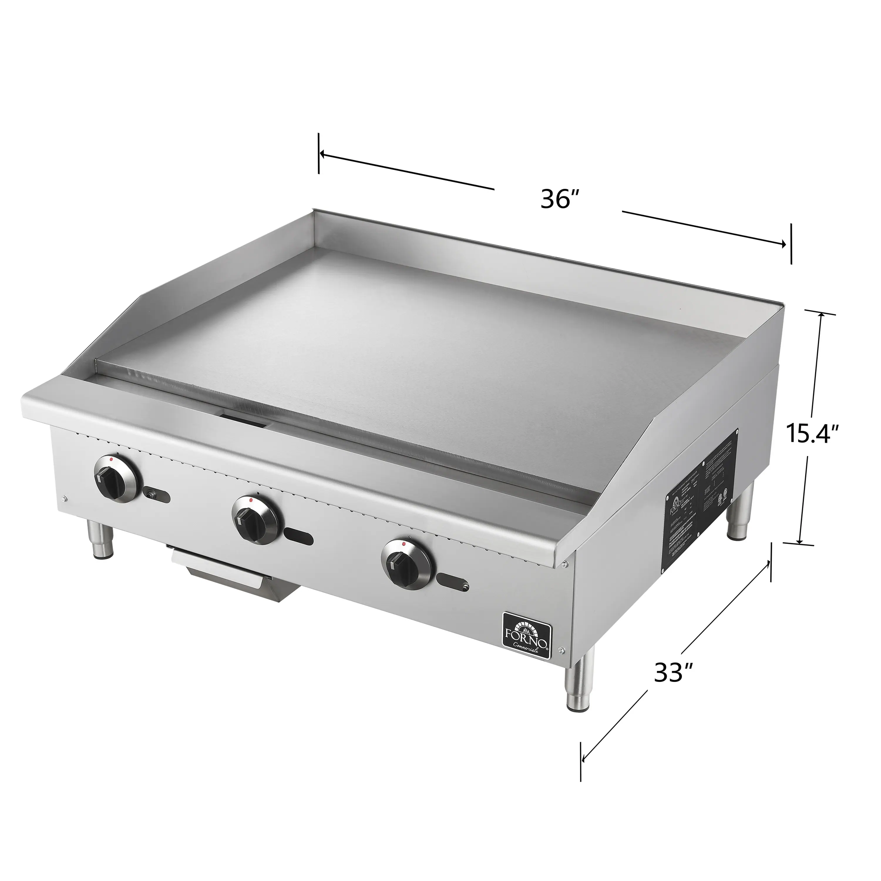 Forno Commerciale 36-Inch Gas Griddle in Stainless Steel (FCMGG0055-36) - Image 11