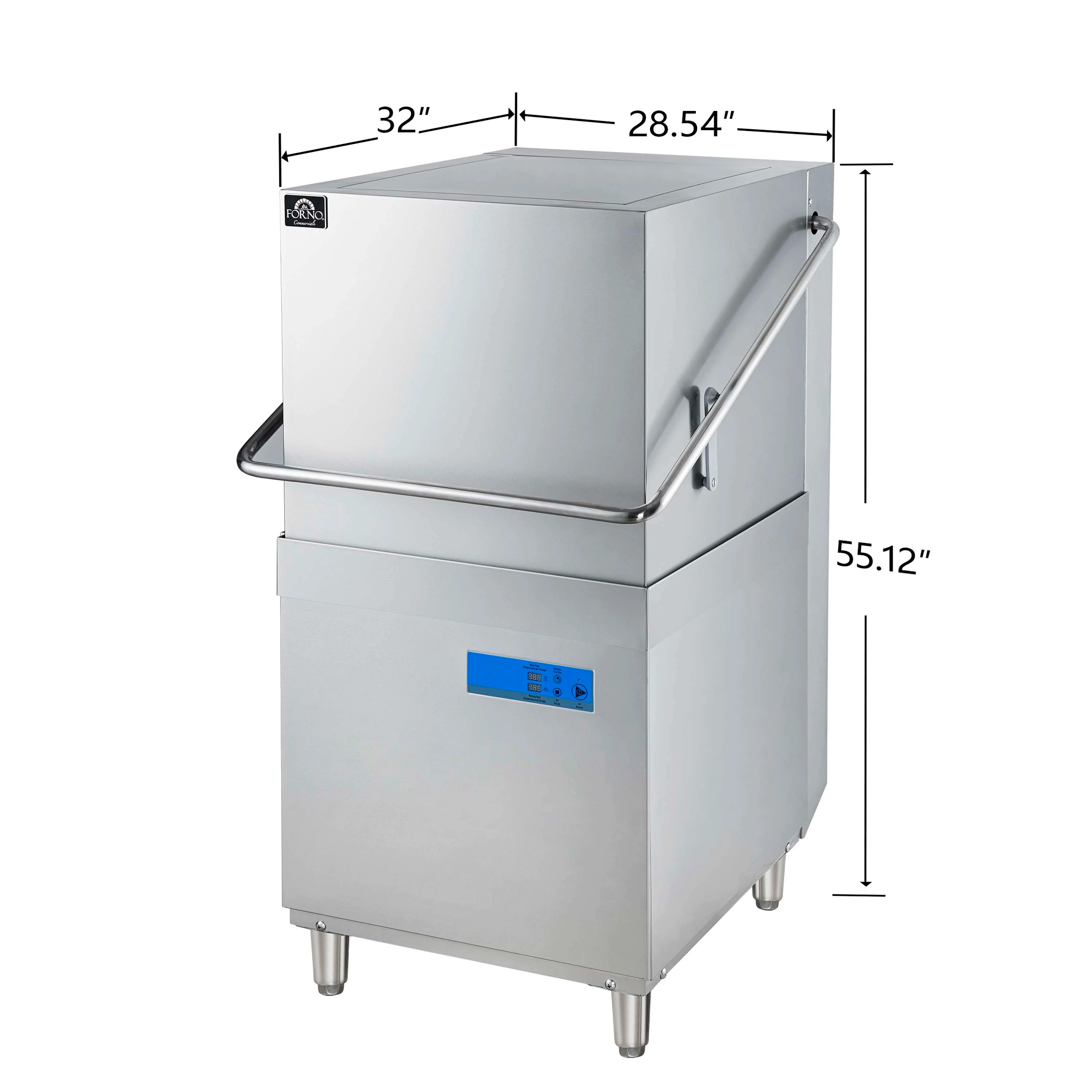 Forno Commerciale Hood Dishwasher in Stainless Steel, 26L Tank Capacity (FCMDW0031) - Image 11