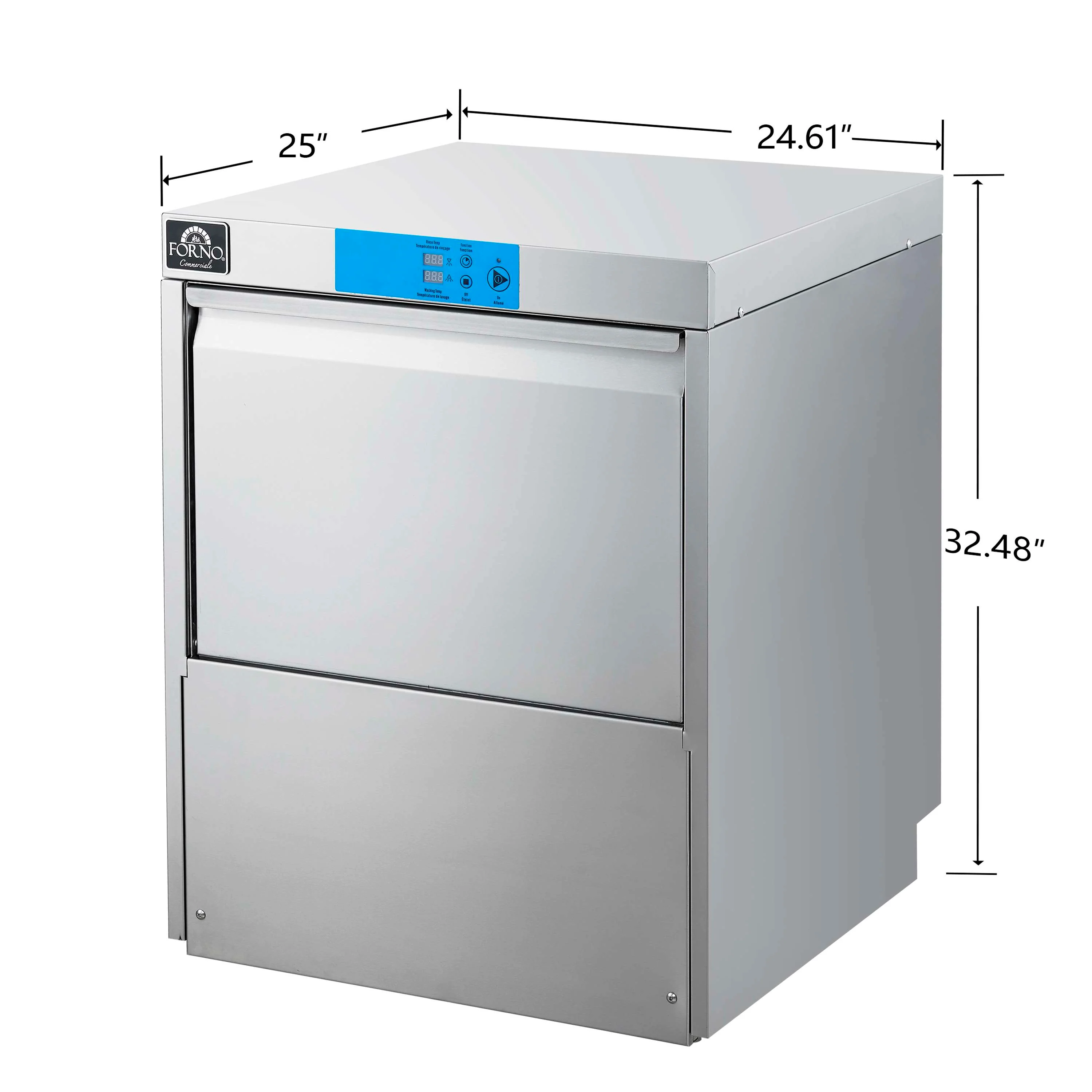 Forno Commerciale Undercounter Dishwasher in Stainless Steel, 23L Tank Capacity (FCMDW0024) - Image 11
