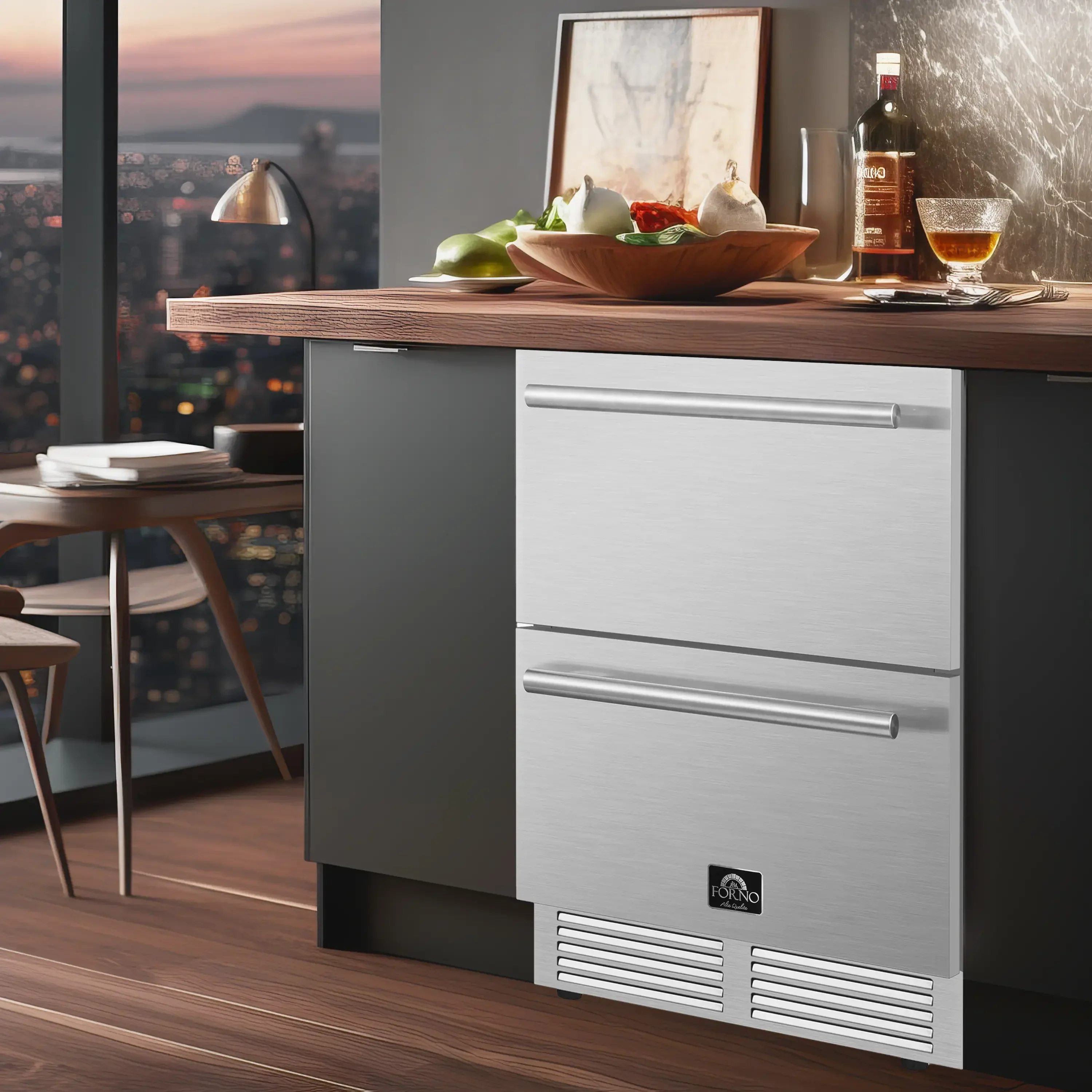 Forno Como 24-Inch 4.87 cu.ft. Indoor/Outdoor Refrigerator Drawer in Stainless Steel (FDROD1611-24S) - Image 5