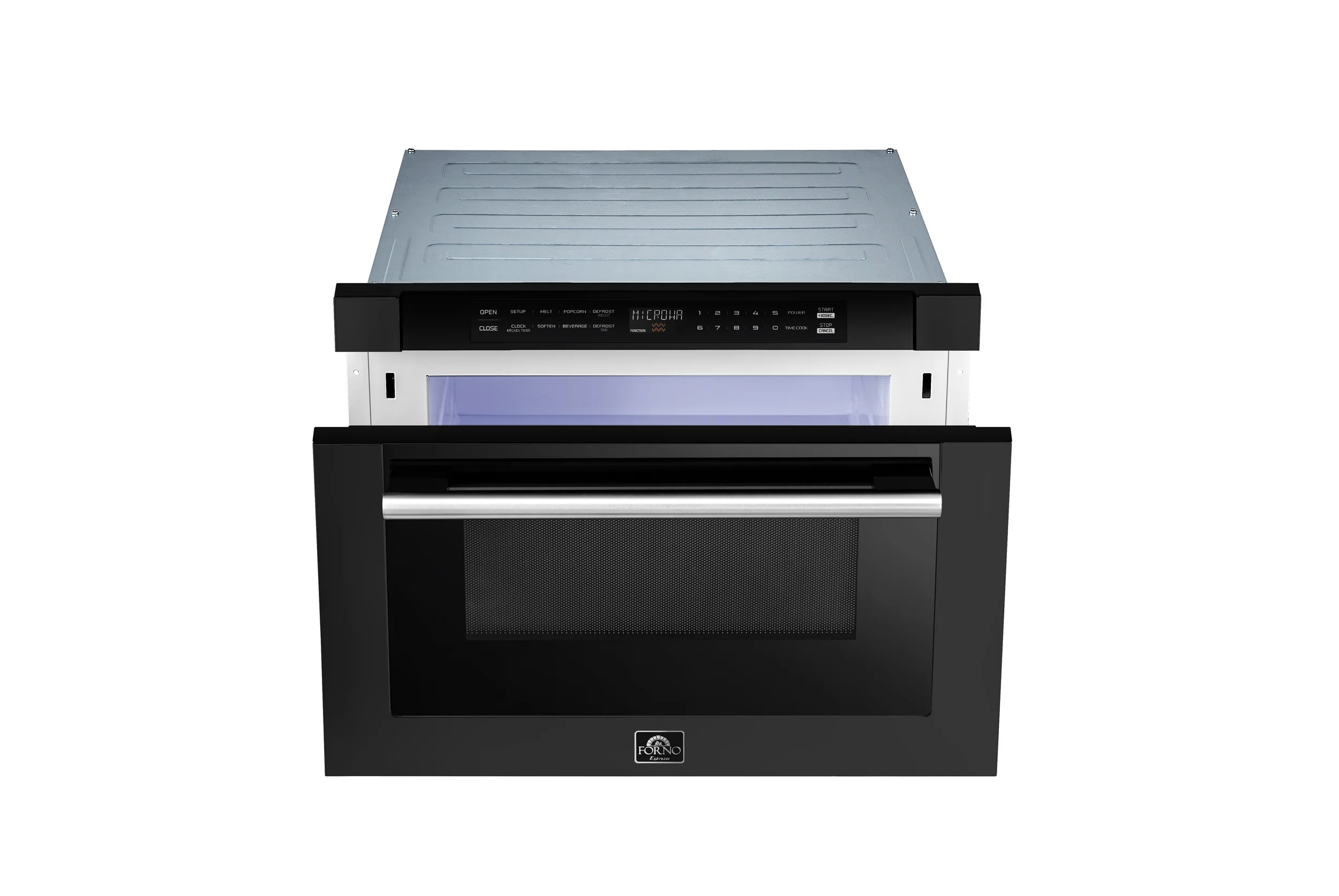 Forno Espresso Capoliveri 24-Inch Microwave Drawer in Black with Stainless Steel Handle (FMWDR3000-24BLK) - Image 2