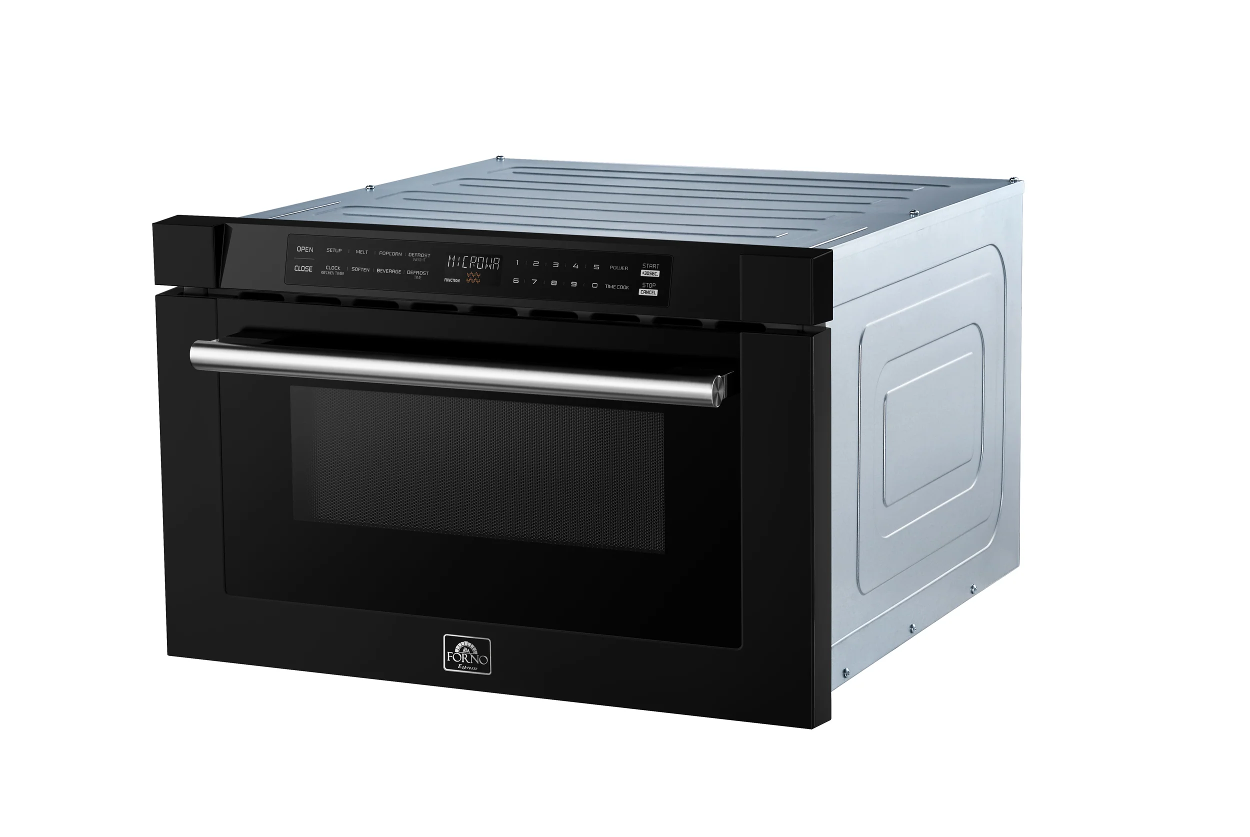 Forno Espresso Capoliveri 24-Inch Microwave Drawer in Black with Stainless Steel Handle (FMWDR3000-24BLK) - Image 3