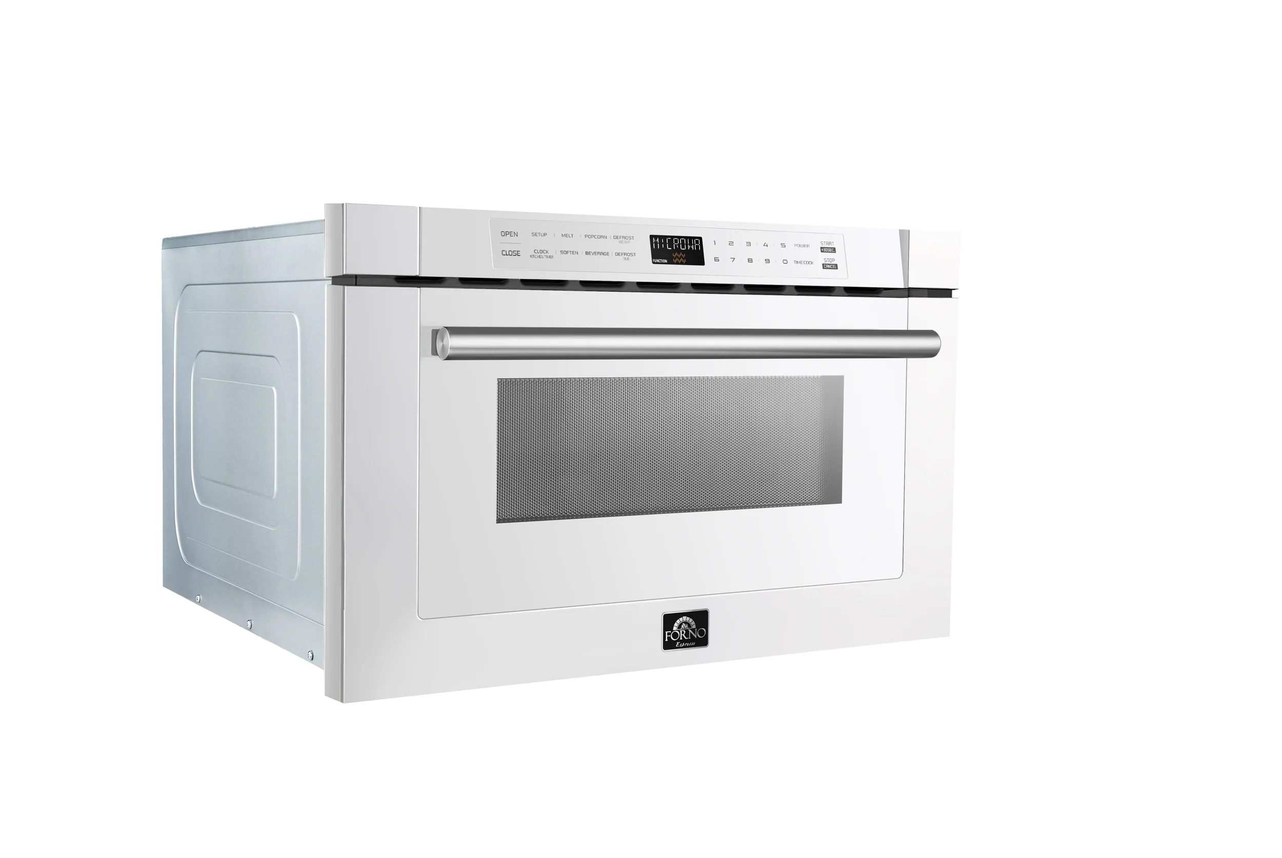 Forno Espresso Capoliveri 24-Inch Microwave Drawer in White with Stainless Steel Handle (FMWDR3000-24WHT) - Image 2