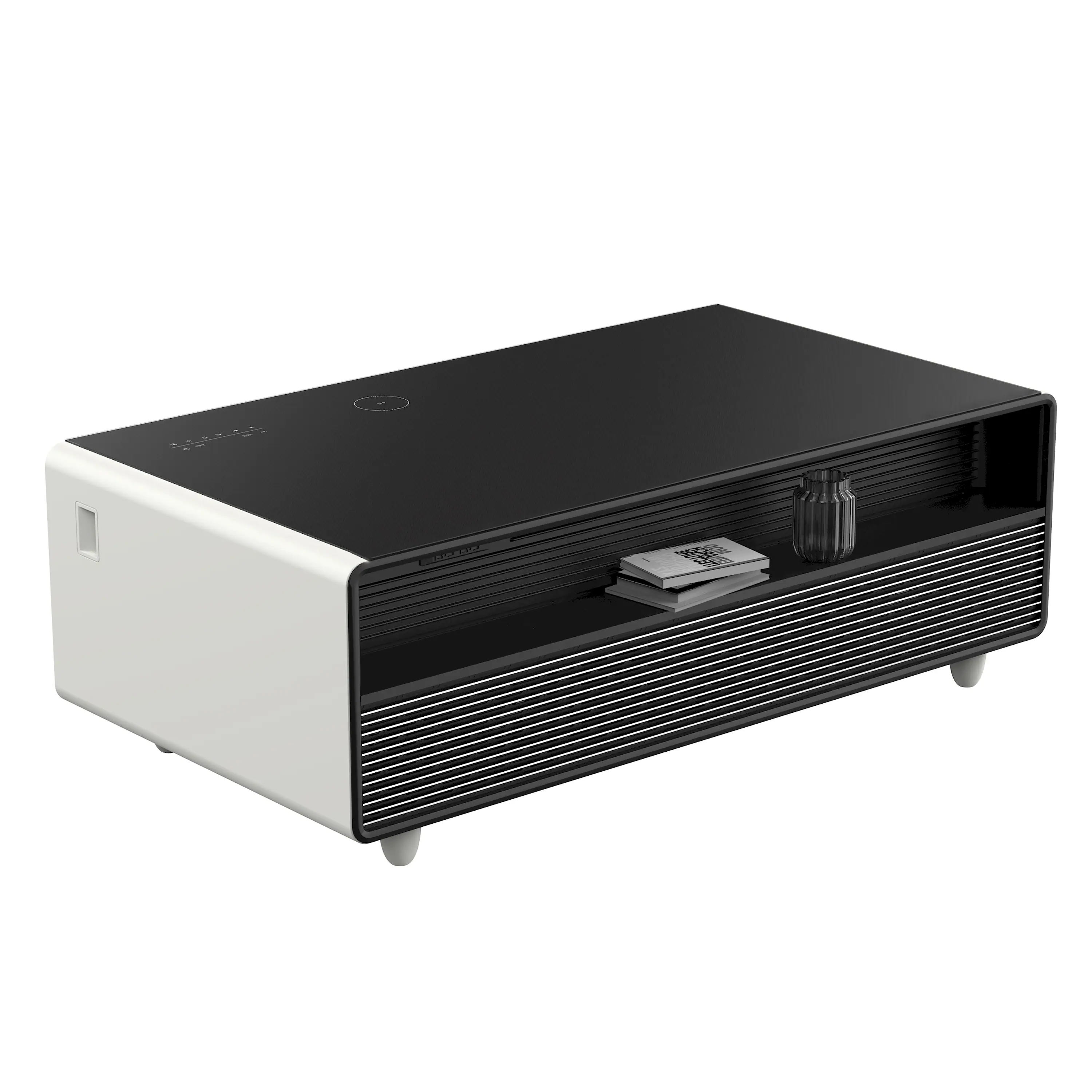 Forno Evoluto Tavolo 51-Inch Smart Coffee Table Refrigerators - Dual Drawers, Bluetooth 5.0 Audio, Wireless Charging & RGB Ambient Light in White (FCTFR7006-51WHT) - Image 6
