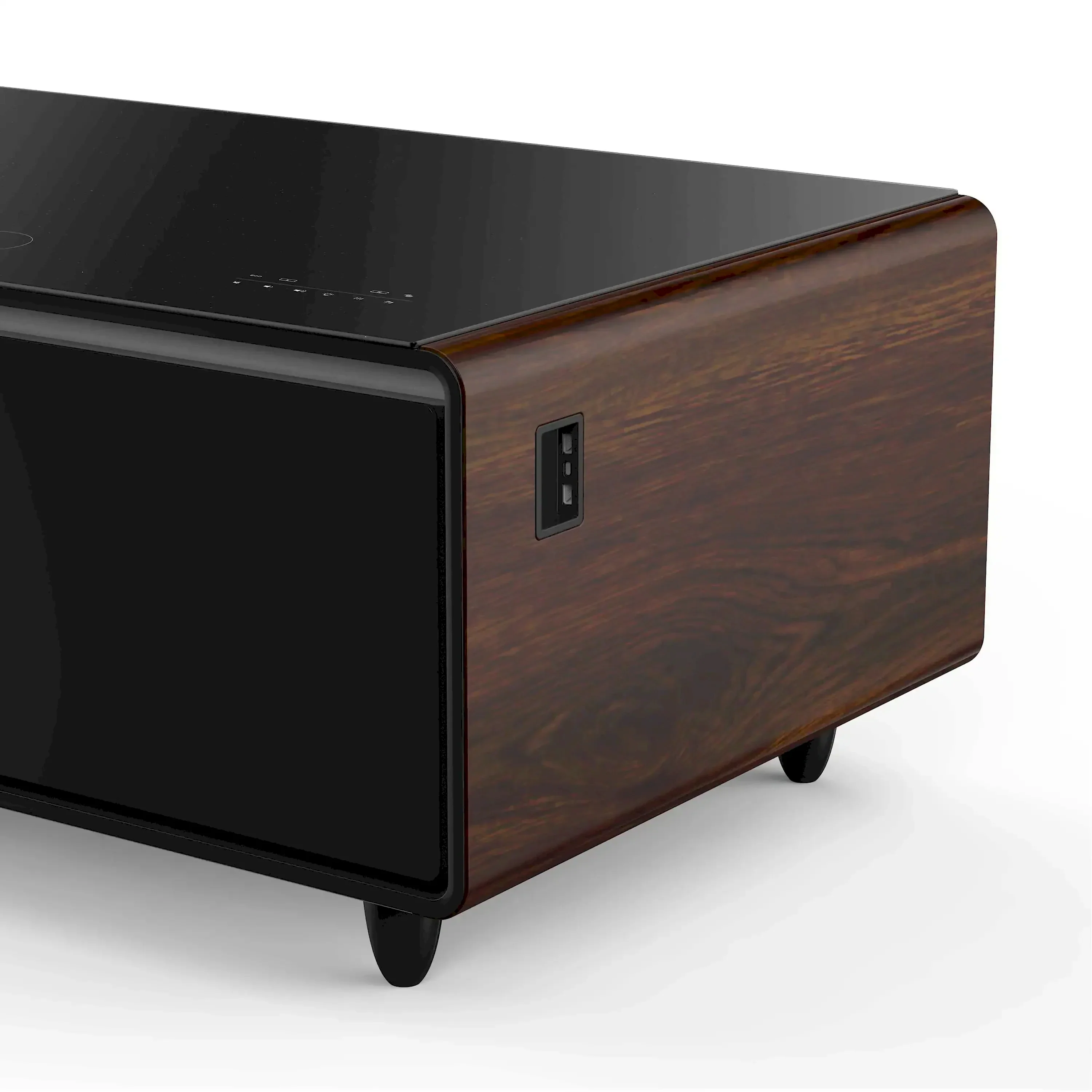 Forno Evoluto Tavolo 51-Inch Smart Coffee Table Refrigerators - Dual Cooling Zones, Wireless Charging Pad & Built-In Bluetooth Speakers, with Wood Accent Sides (FCTFR7006-51WD) - Image 10