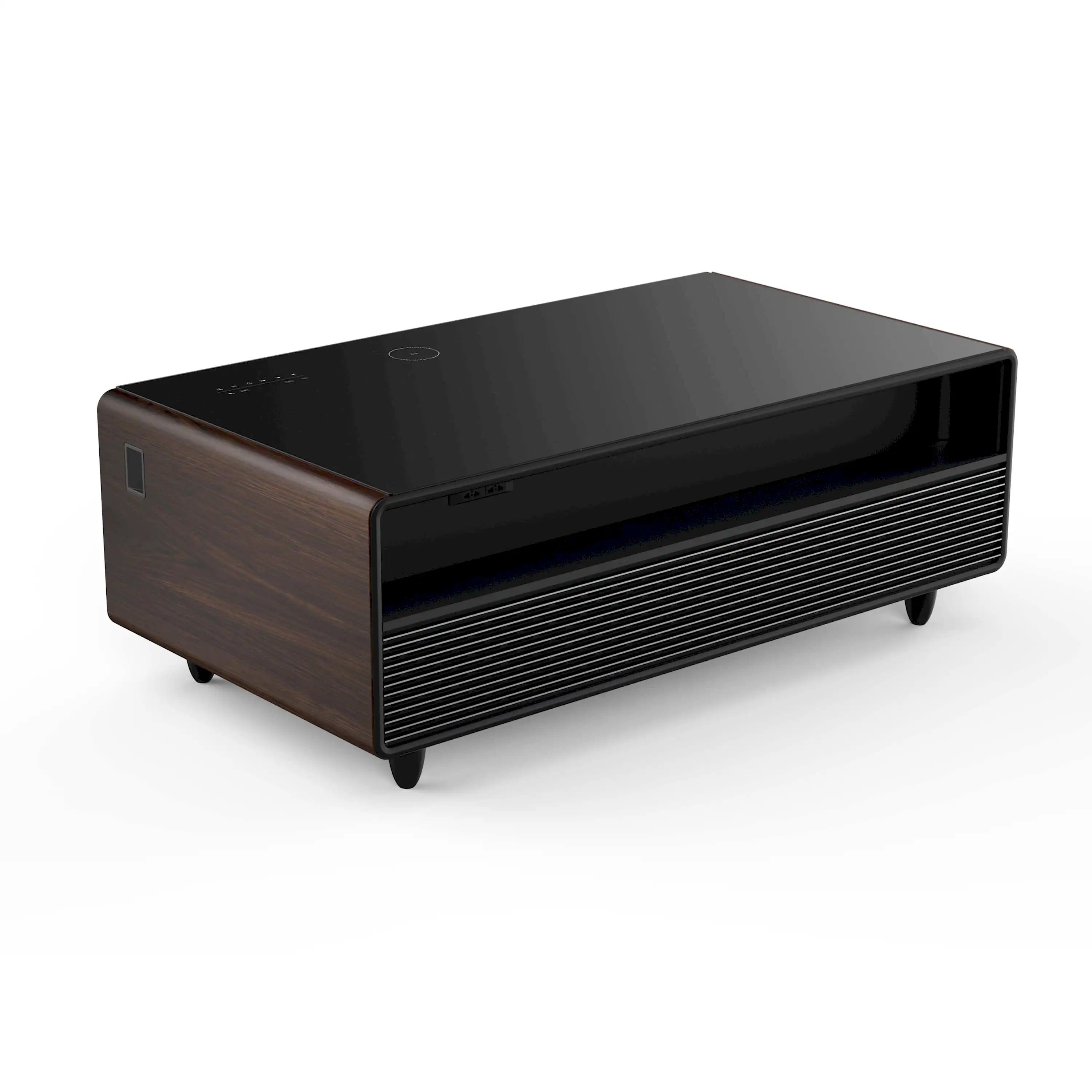 Forno Evoluto Tavolo 51-Inch Smart Coffee Table Refrigerators - Dual Cooling Zones, Wireless Charging Pad & Built-In Bluetooth Speakers, with Wood Accent Sides (FCTFR7006-51WD) - Image 4