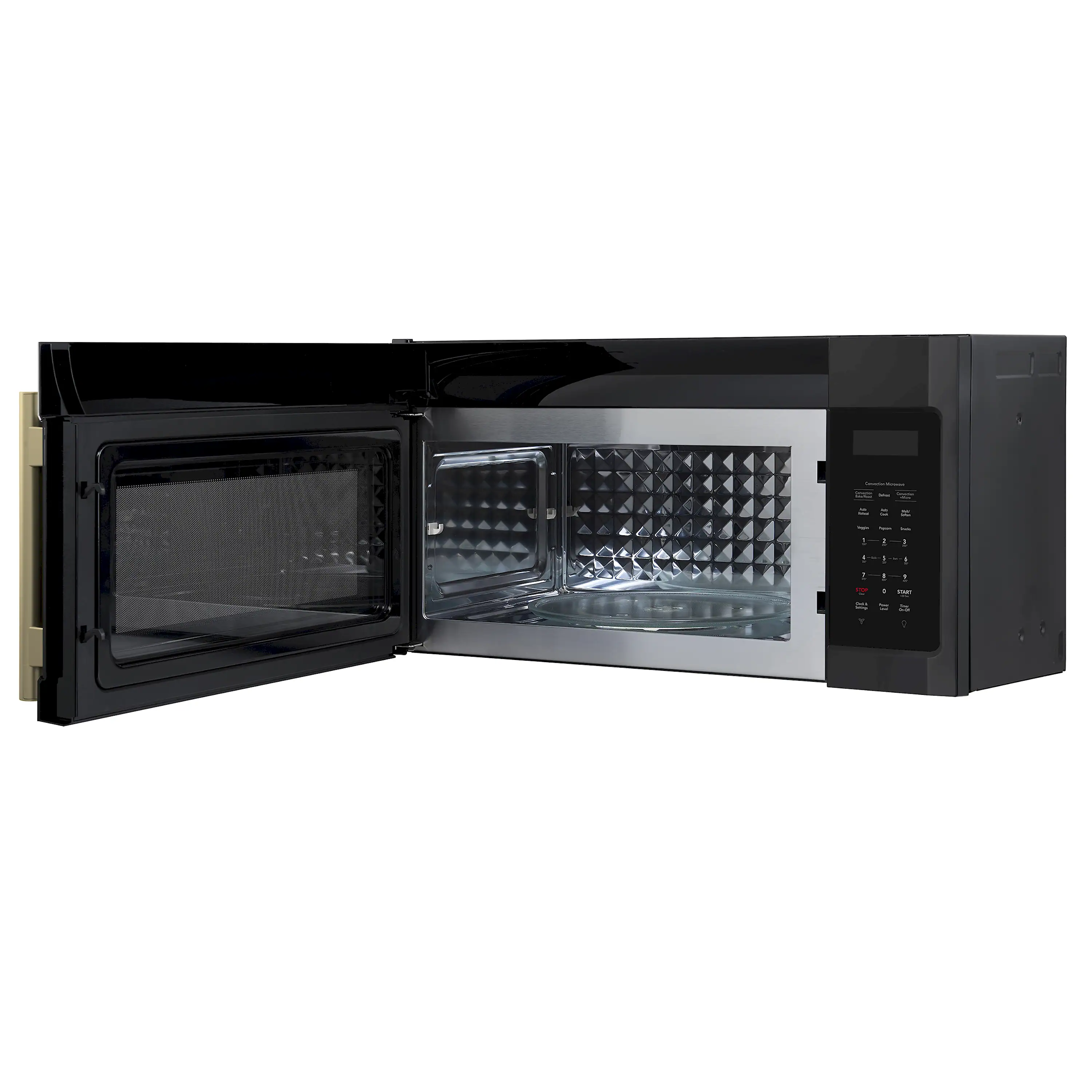 Forno Fornace 30-Inch Over-the-Range Convection Microwave in Black with Antique Brass Handle – 1.5 cu.ft, 300 CFM Vent, Touch Control, LED Light (FOTR3038-30BLK) - Image 4