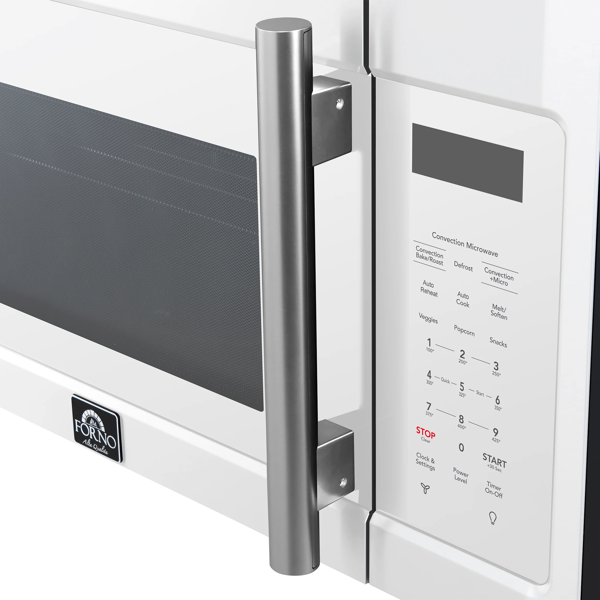 Forno Fornace 30-Inch Over-the-Range Convection Microwave in White with Stainless Steel Handle – 1.5 cu.ft, 300 CFM Vent, Touch Control, LED Light (FOTR3038-30WHT) - Image 5