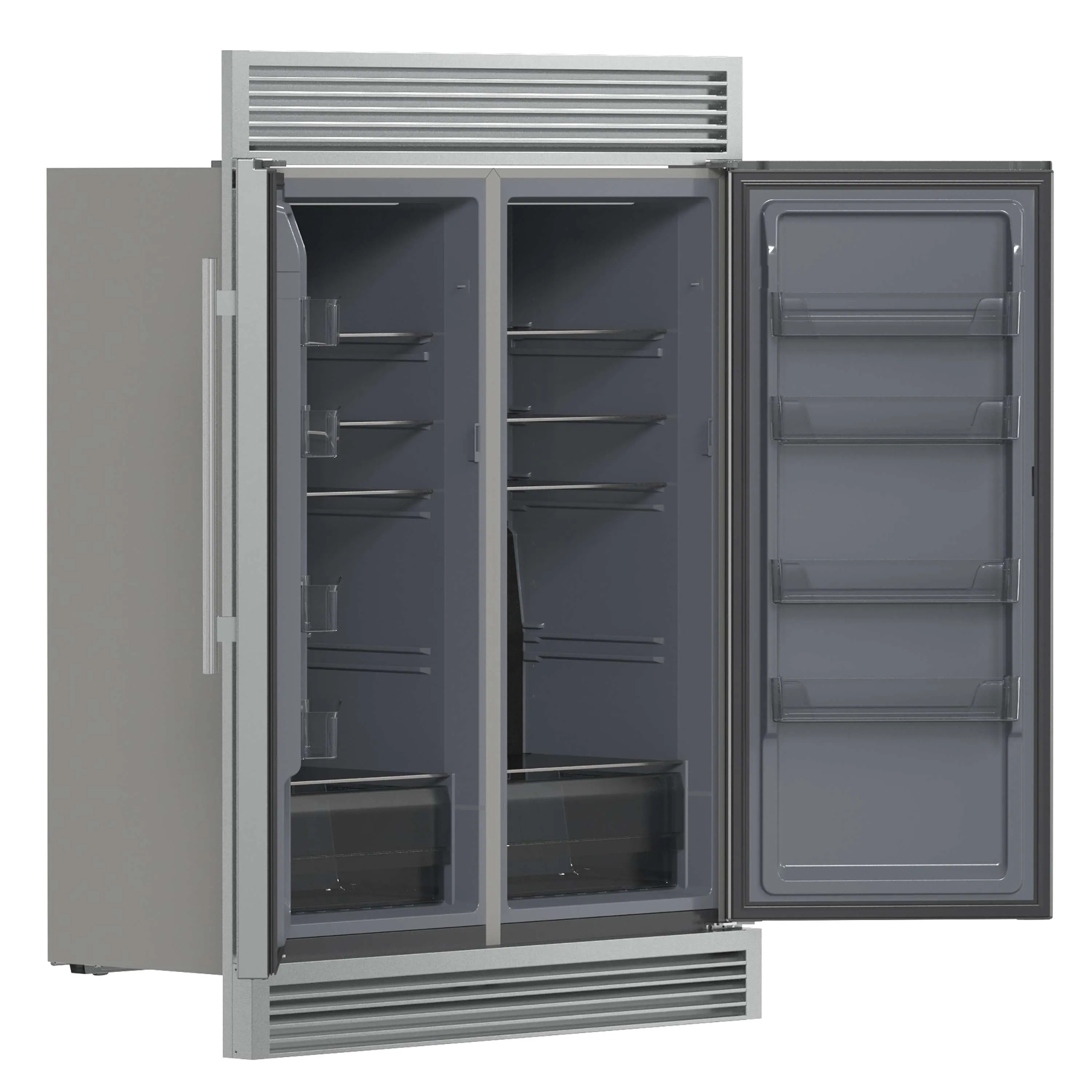 Forno Fortezza 60-Inch Built-In Convertible Refrigerator and Freezer in Stainless Steel with Grille Trim and Ice Maker (FFFFD1738-60SG) - Image 6