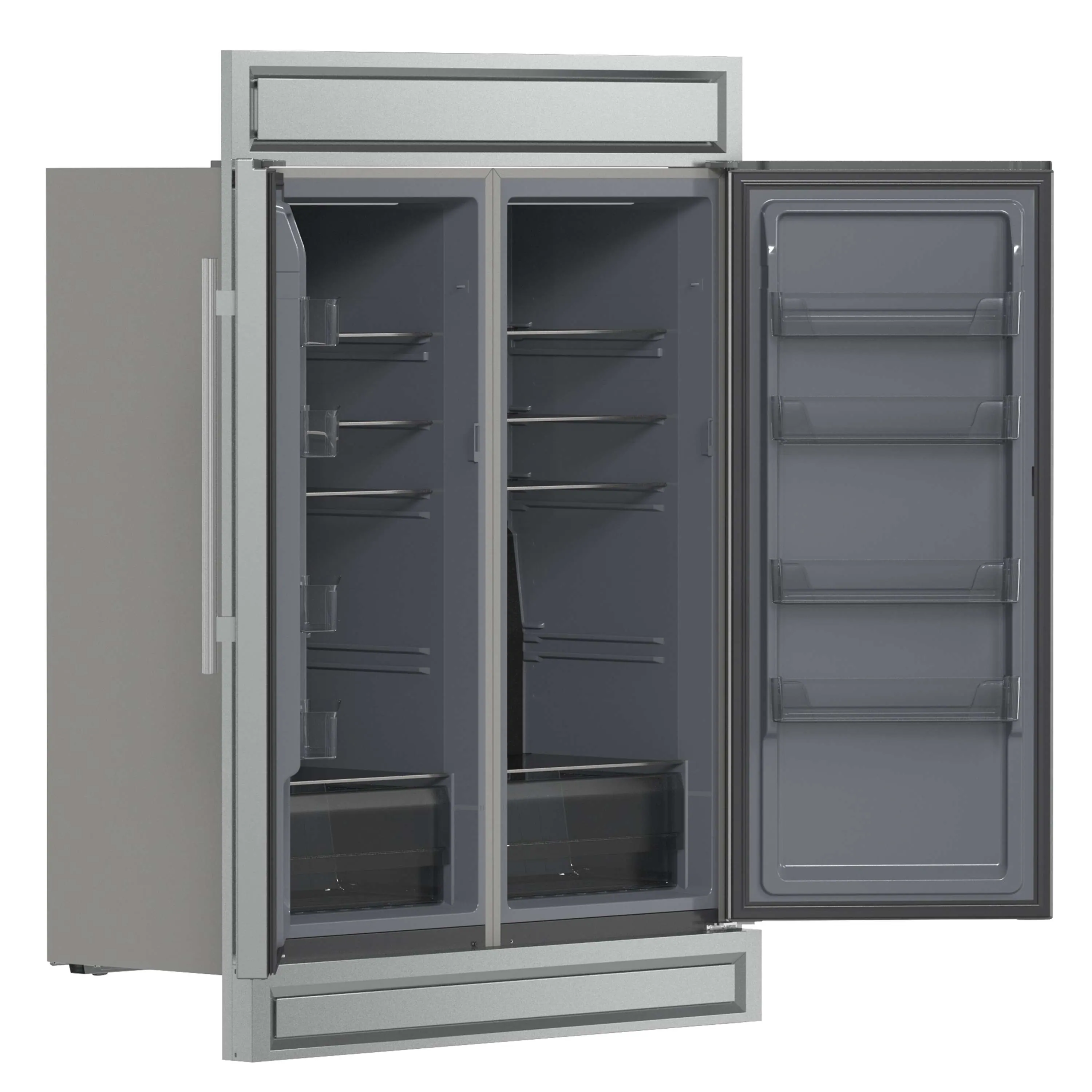 Forno Fortezza 60-Inch Built-In Convertible Refrigerator and Freezer in Stainless Steel with Modern Trim and Ice Maker (FFFFD1738-60MG) - Image 4