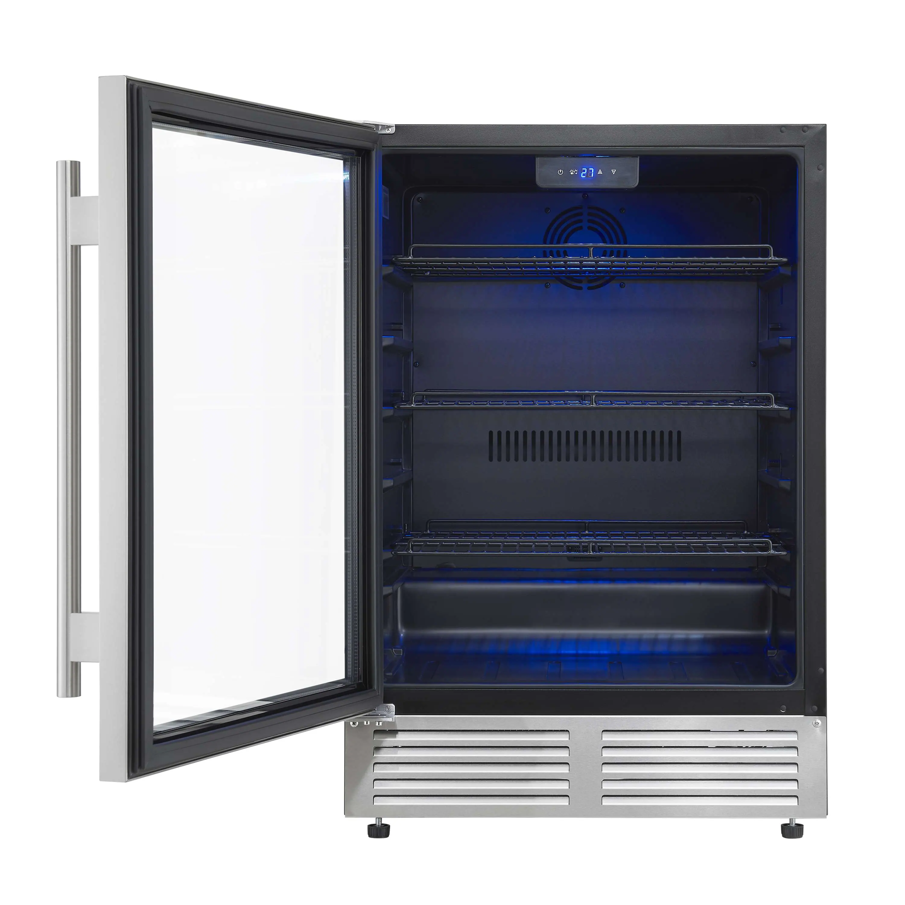 Forno Frescolino 24-Inch Beverage Cooler in Stainless Steel with LED Lighting, Triple Glass Door, 188 Can Capacity, Built-In or Freestanding (FWCDR6665-24S) - Image 4