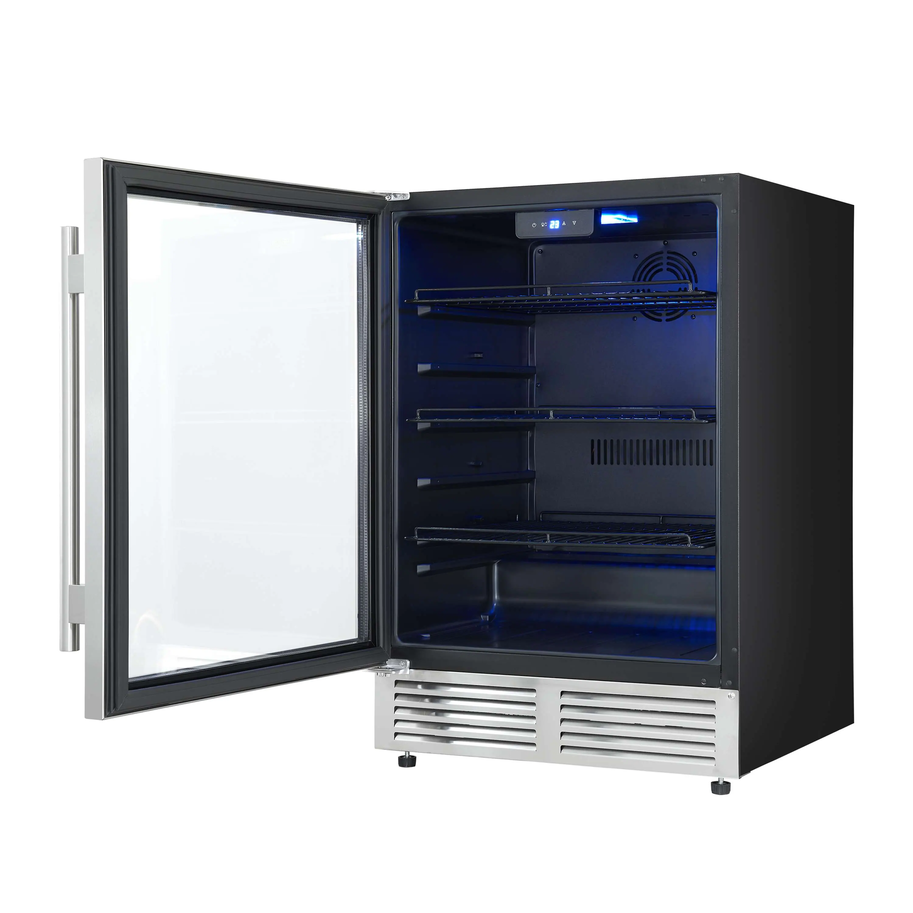 Forno Frescolino 24-Inch Beverage Cooler in Stainless Steel with LED Lighting, Triple Glass Door, 188 Can Capacity, Built-In or Freestanding (FWCDR6665-24S) - Image 5