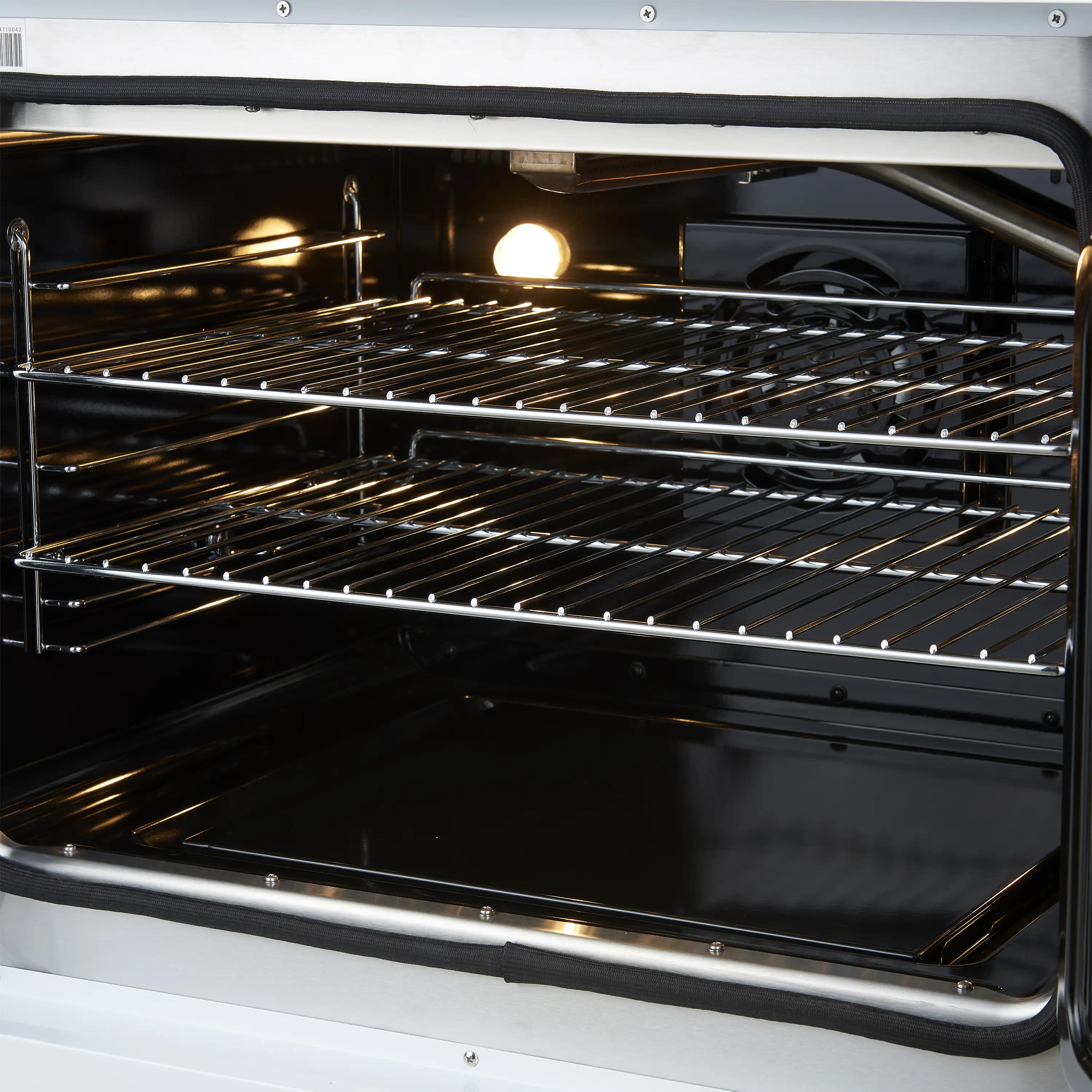 Forno Galiano 30-Inch French Door Dual Fuel Range with 5 Gas Burners and 4.32 Cu.Ft. Electric Convection Oven in White with Antique Brass Trim (FFSGS6356-30WHT) - Image 8