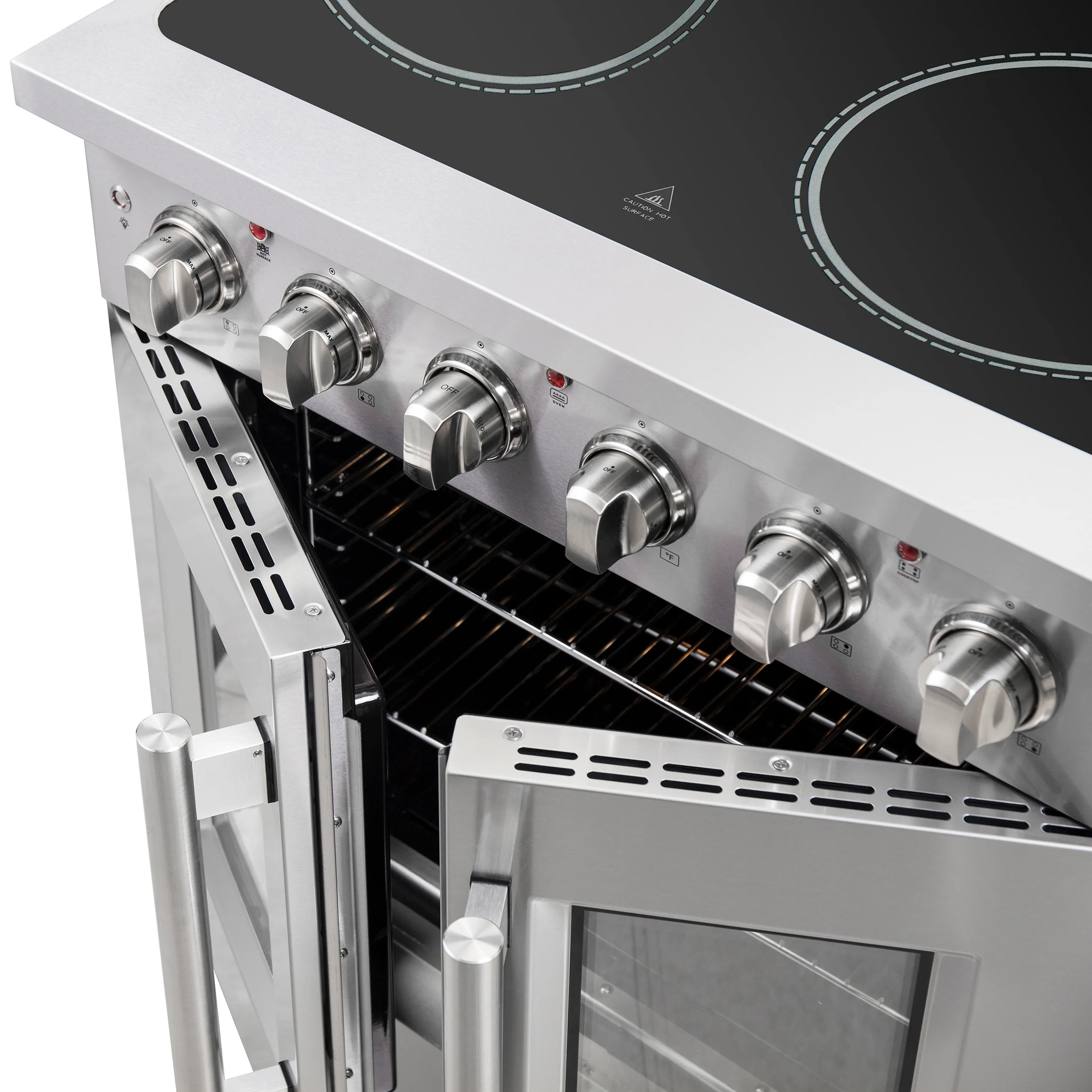 Forno Galiano 30-Inch French Door Electric Range with Convection Oven in Stainless Steel (FFSEL6917-30) - Image 10