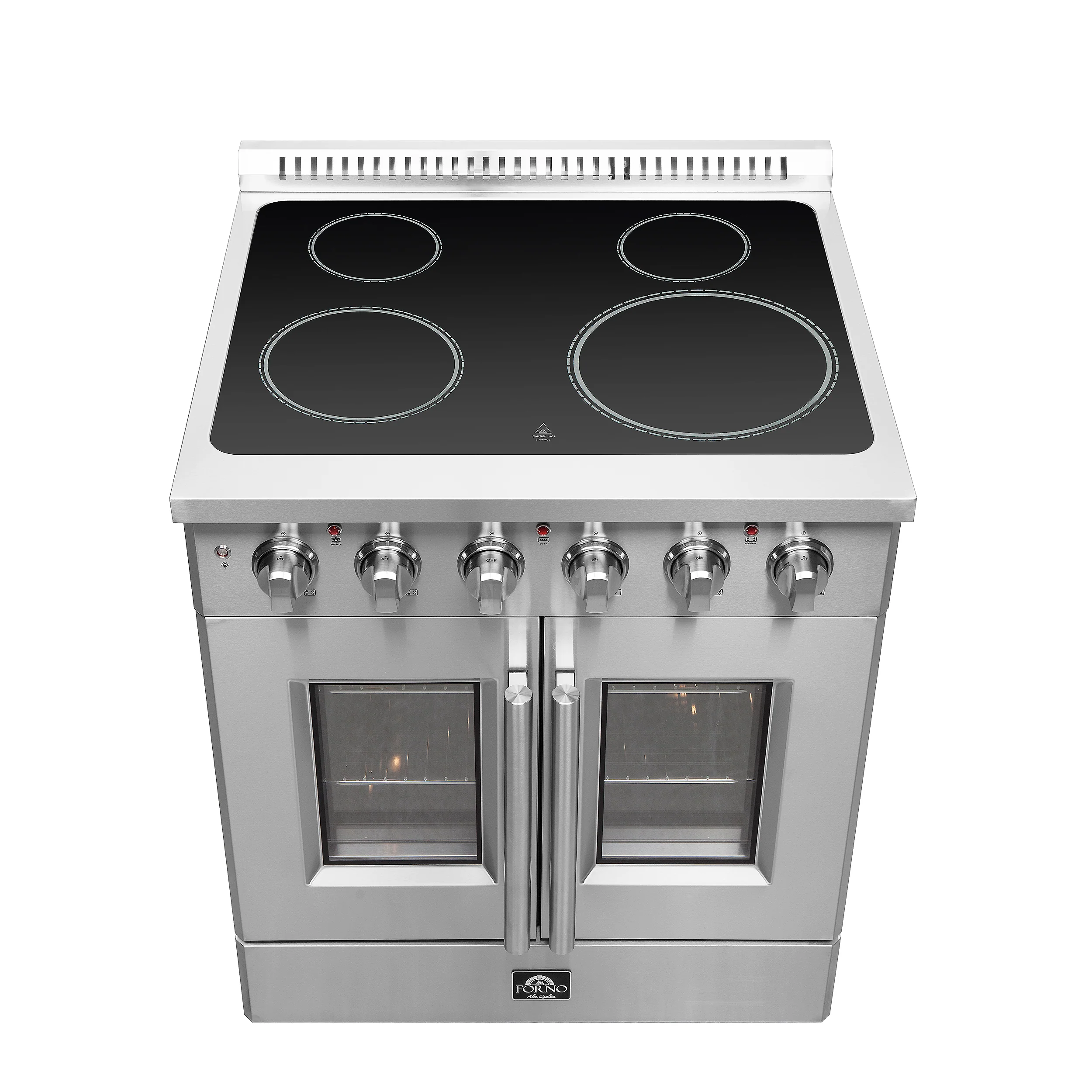 Forno Galiano 30-Inch French Door Electric Range with Convection Oven in Stainless Steel (FFSEL6917-30) - Image 3