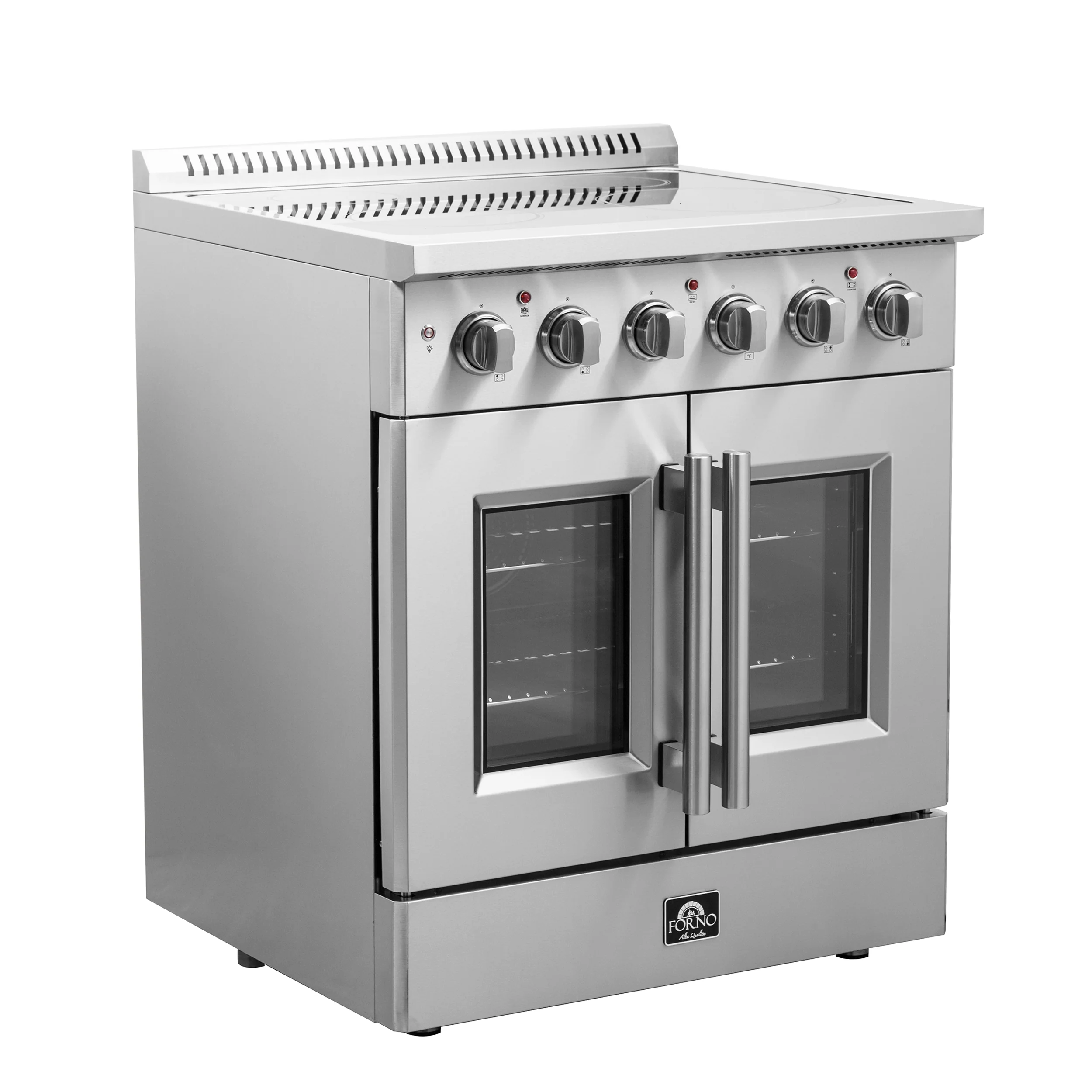 Forno Galiano 30-Inch French Door Electric Range with Convection Oven in Stainless Steel (FFSEL6917-30) - Image 4