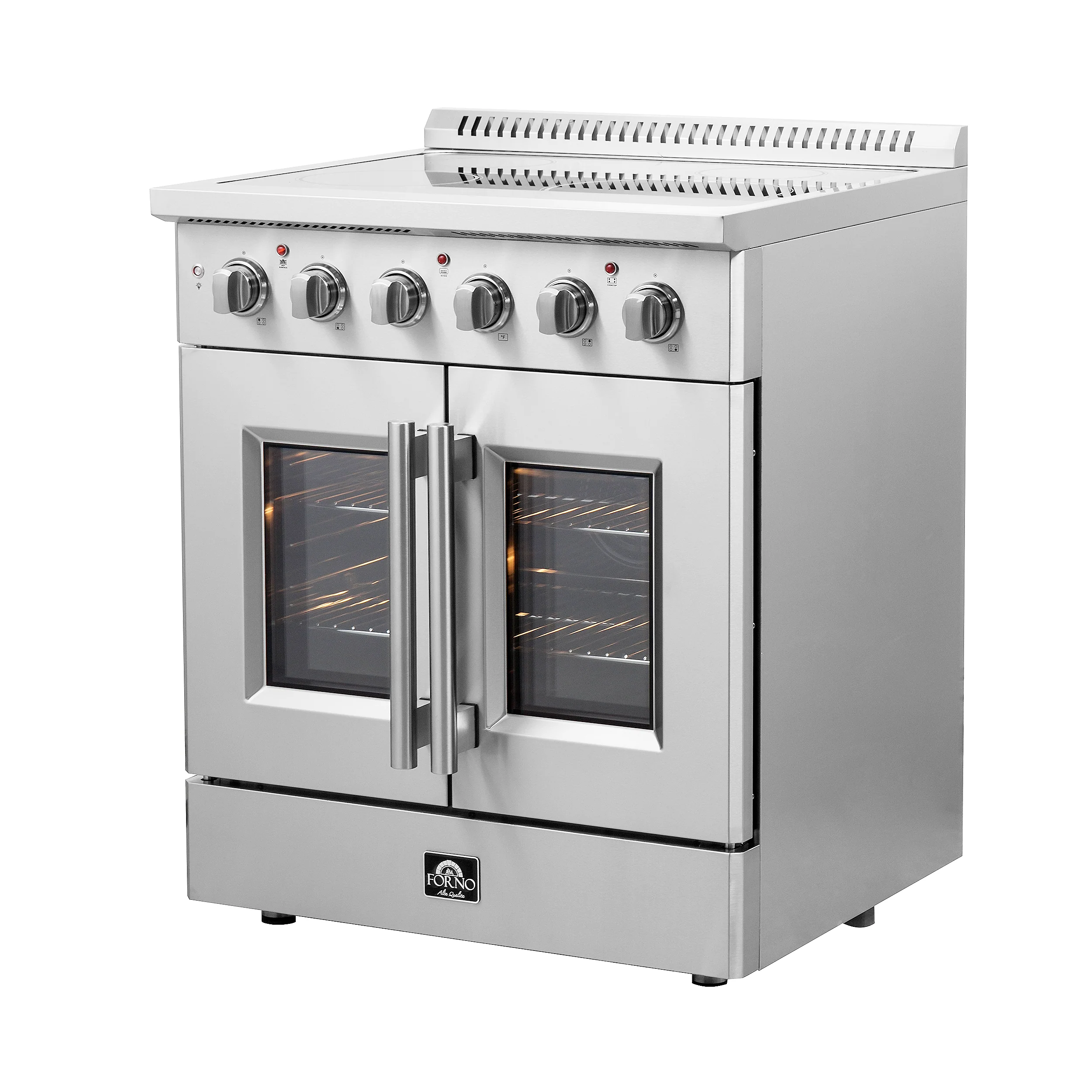 Forno Galiano 30-Inch French Door Electric Range with Convection Oven in Stainless Steel (FFSEL6917-30) - Image 6