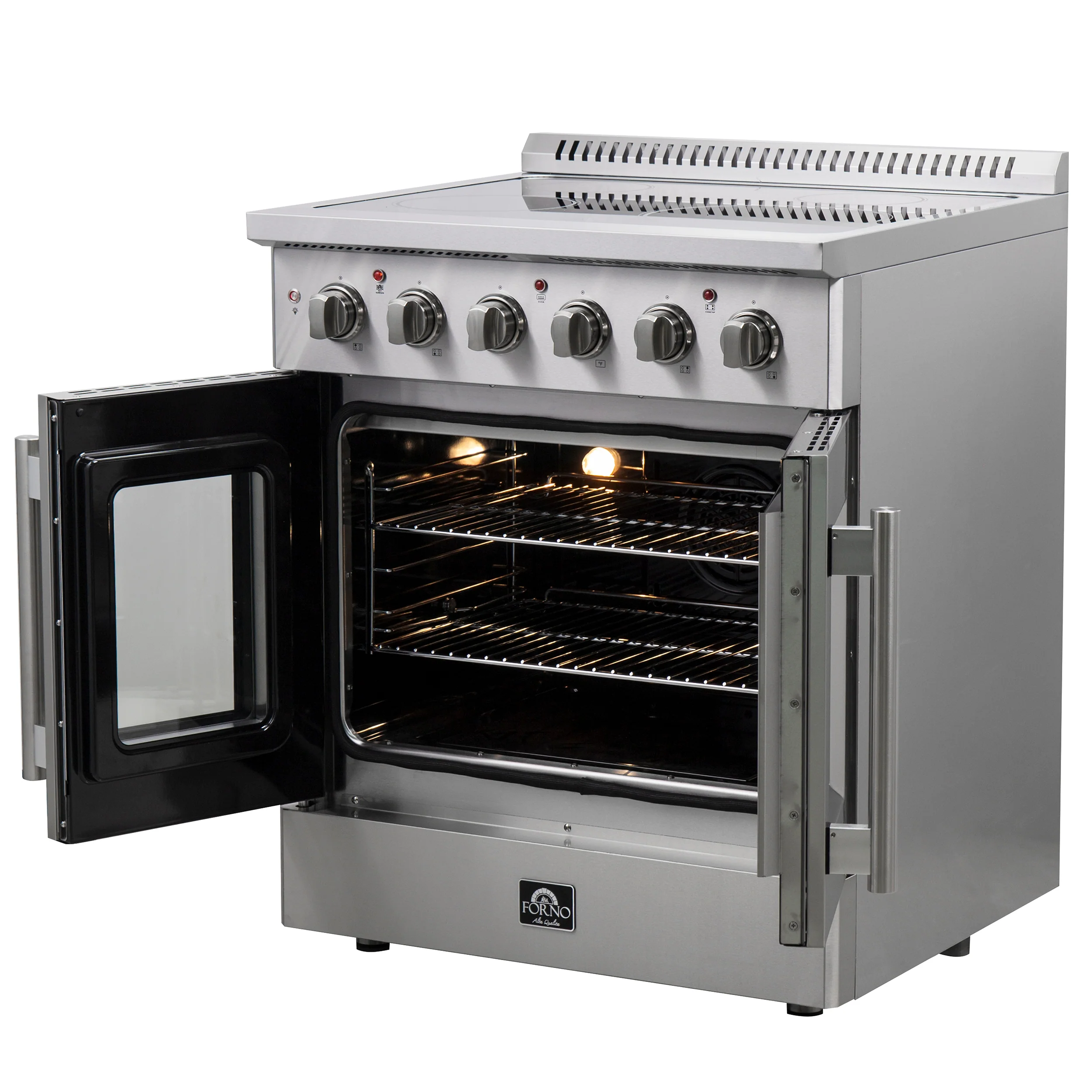 Forno Galiano 30-Inch French Door Electric Range with Convection Oven in Stainless Steel (FFSEL6917-30) - Image 9