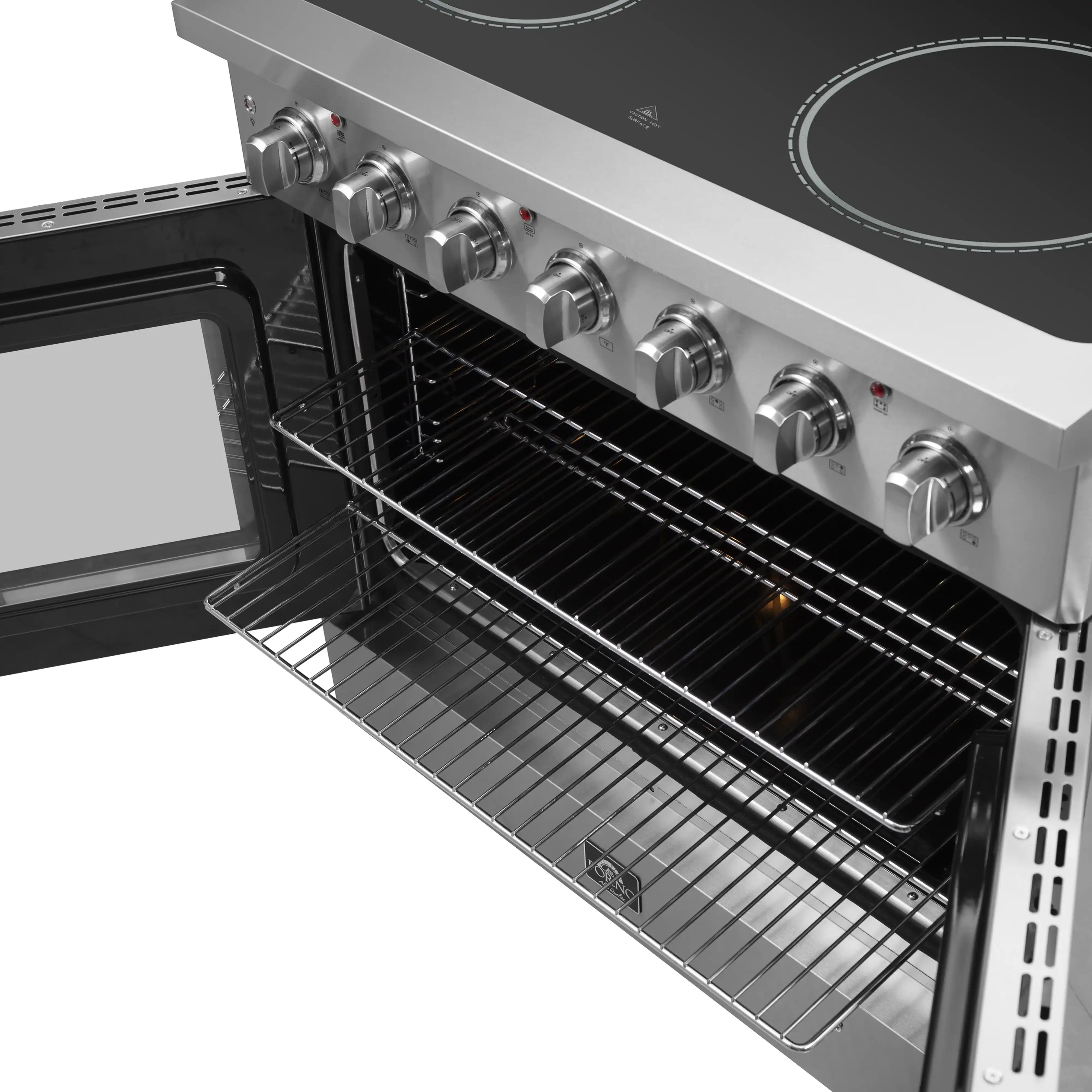 Forno Galiano 36-Inch French Door Electric Range with Convection Oven in Stainless Steel (FFSEL6917-36) - Image 10